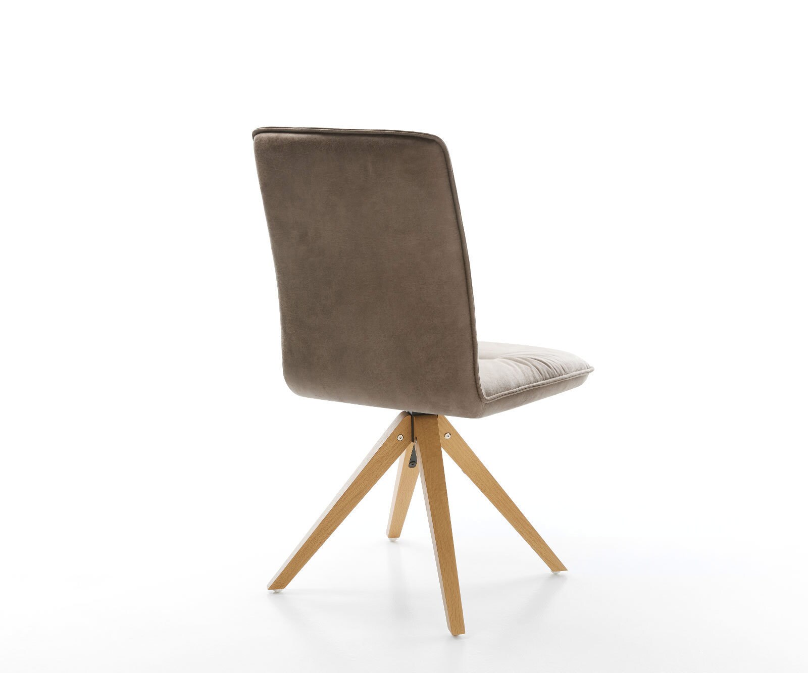 Eetkamerstoel Vinjo-Flex microvelours taupe vintage houten frame hoekig natuur 5