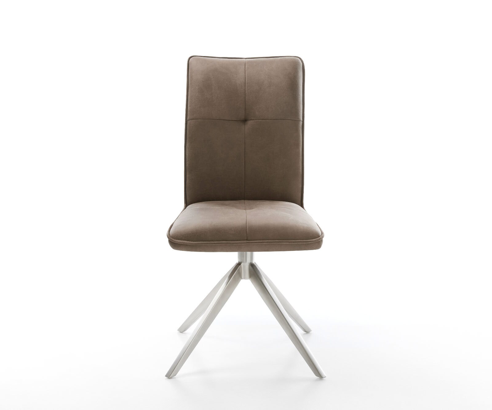 Draaistoel Maddy-Flex microvelours taupe vintage kruisframe breed roestvrij staal 360° draaibaar rocker-functie 2
