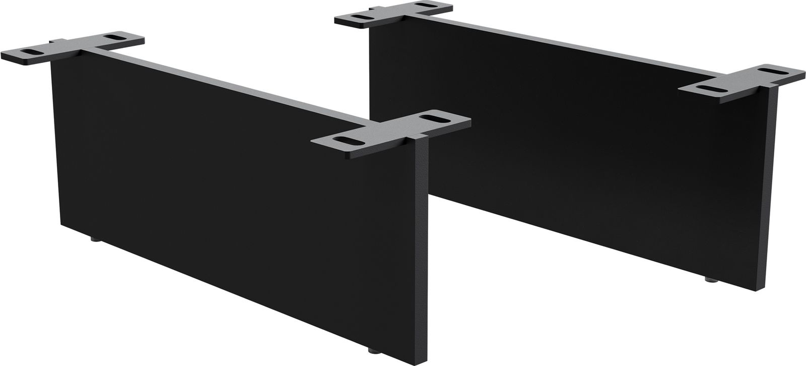 Poot zwevend 15 cm metaal zwart voor kasten met een diepte van 45 cm (set van 2)
