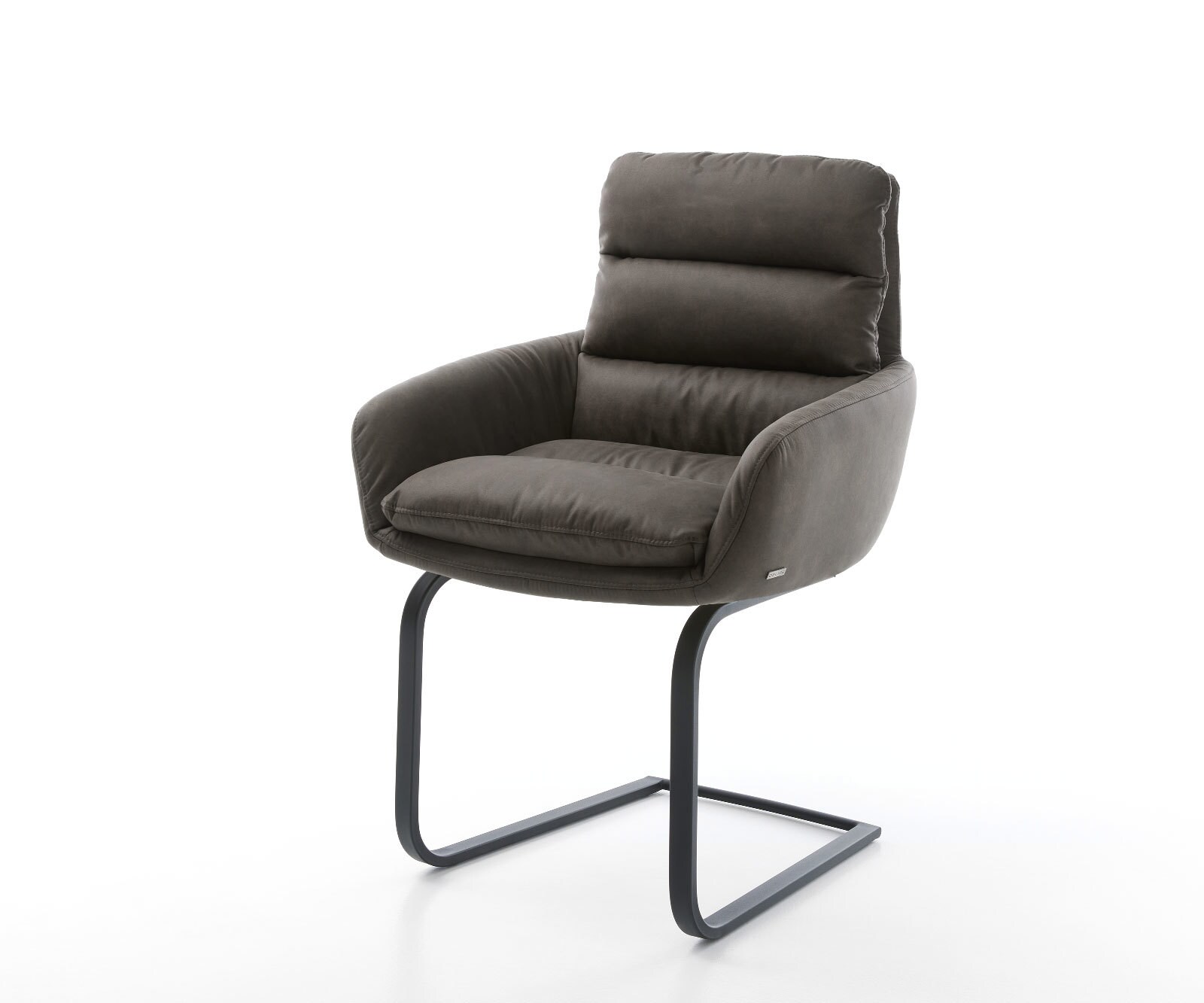 Sledemodel Abelia-Flex met armleuning microvelours antraciet vintage sledemodel vlak zwart