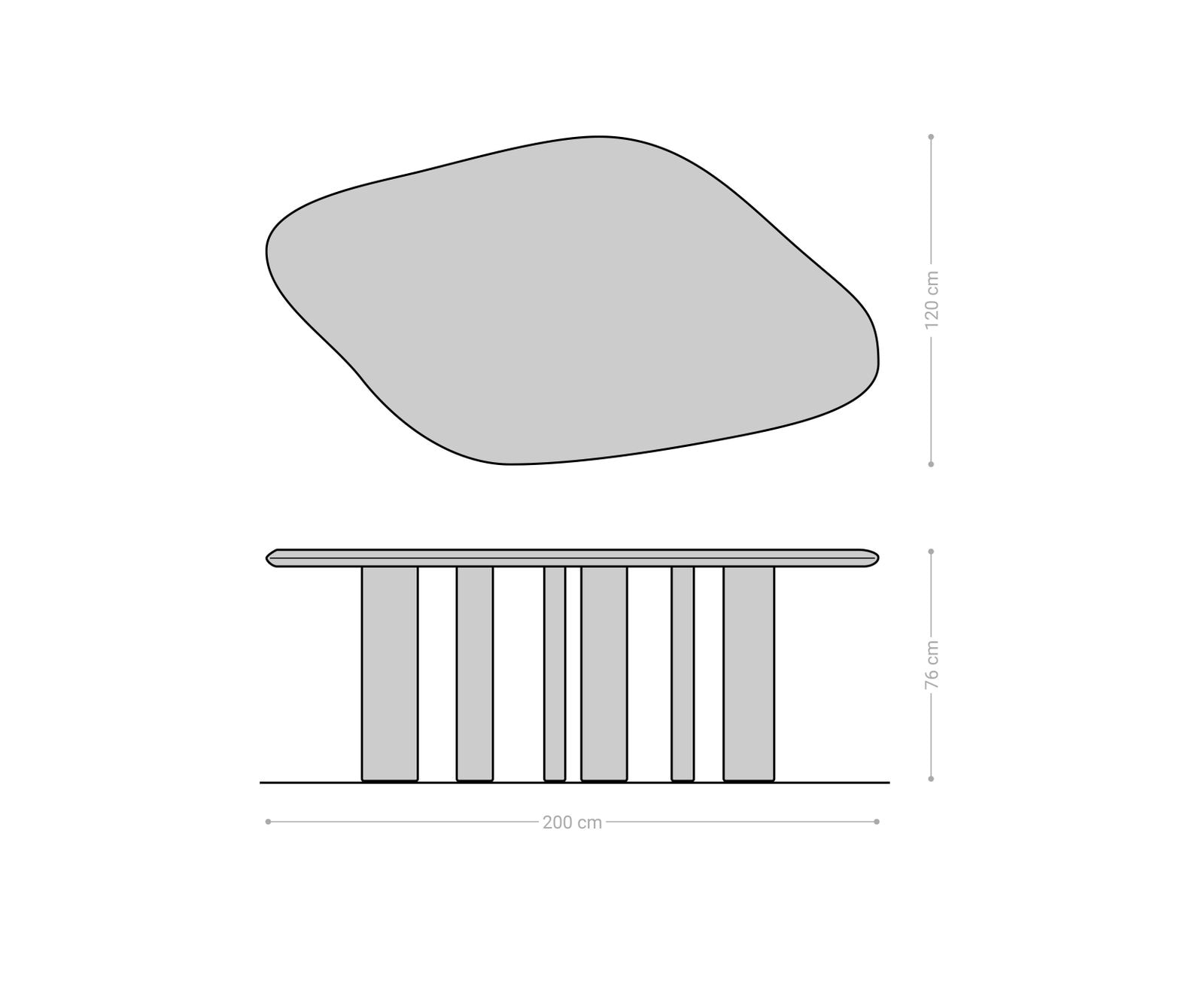 Eettafel Widoa 200x120 cm Mango White Wash 8