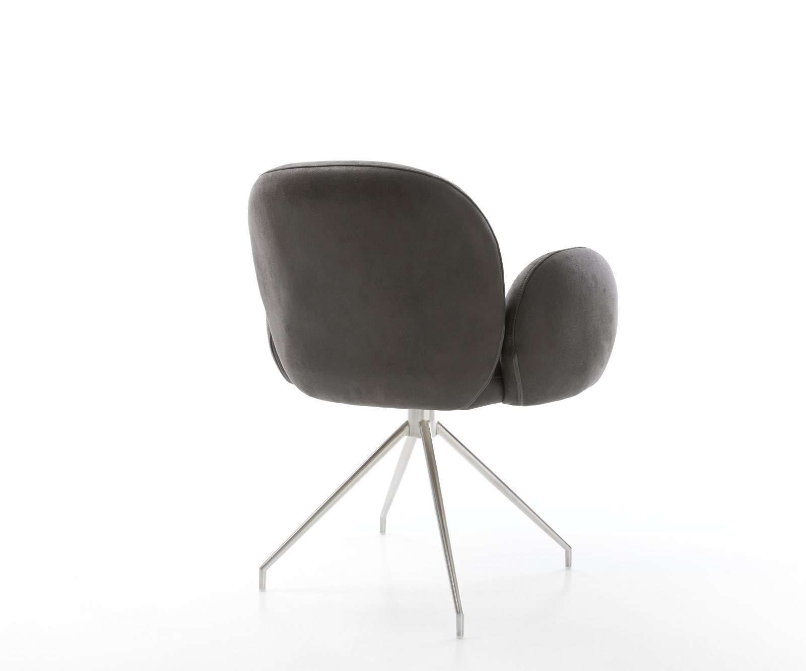 Draaistoel Nube-Flex met armleuning microvelours antraciet vintage kruisframe conisch roestvrij staal 180° draaibaar pocketveer kern 4 Draaistoel Nube-Flex met armleuning microvelours antraciet vintage kruisframe conisch roestvrij staal 180° draaibaar pocketveer kern 4