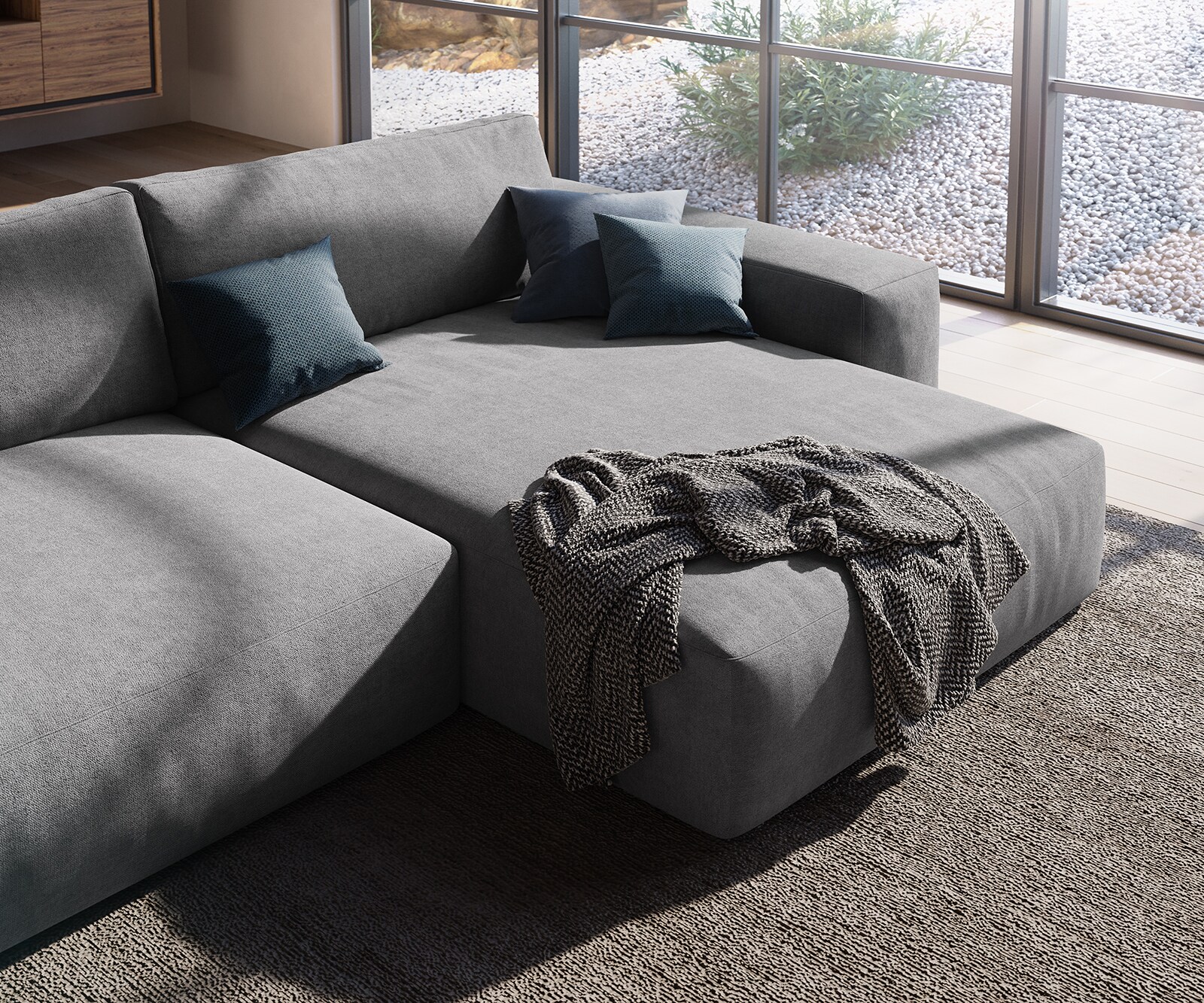 Hoekbank Lanzo XL 380x180 cm microvezel Grijs Variabele Rugleuning 4