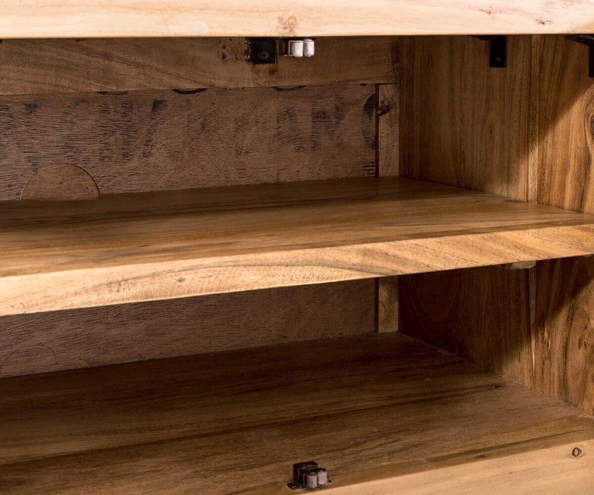 TV-meubel Live-Edge 220 cm massief acacia natuur 6 deuren 3 TV-meubel Live-Edge 220 cm massief acacia natuur 6 deuren 3