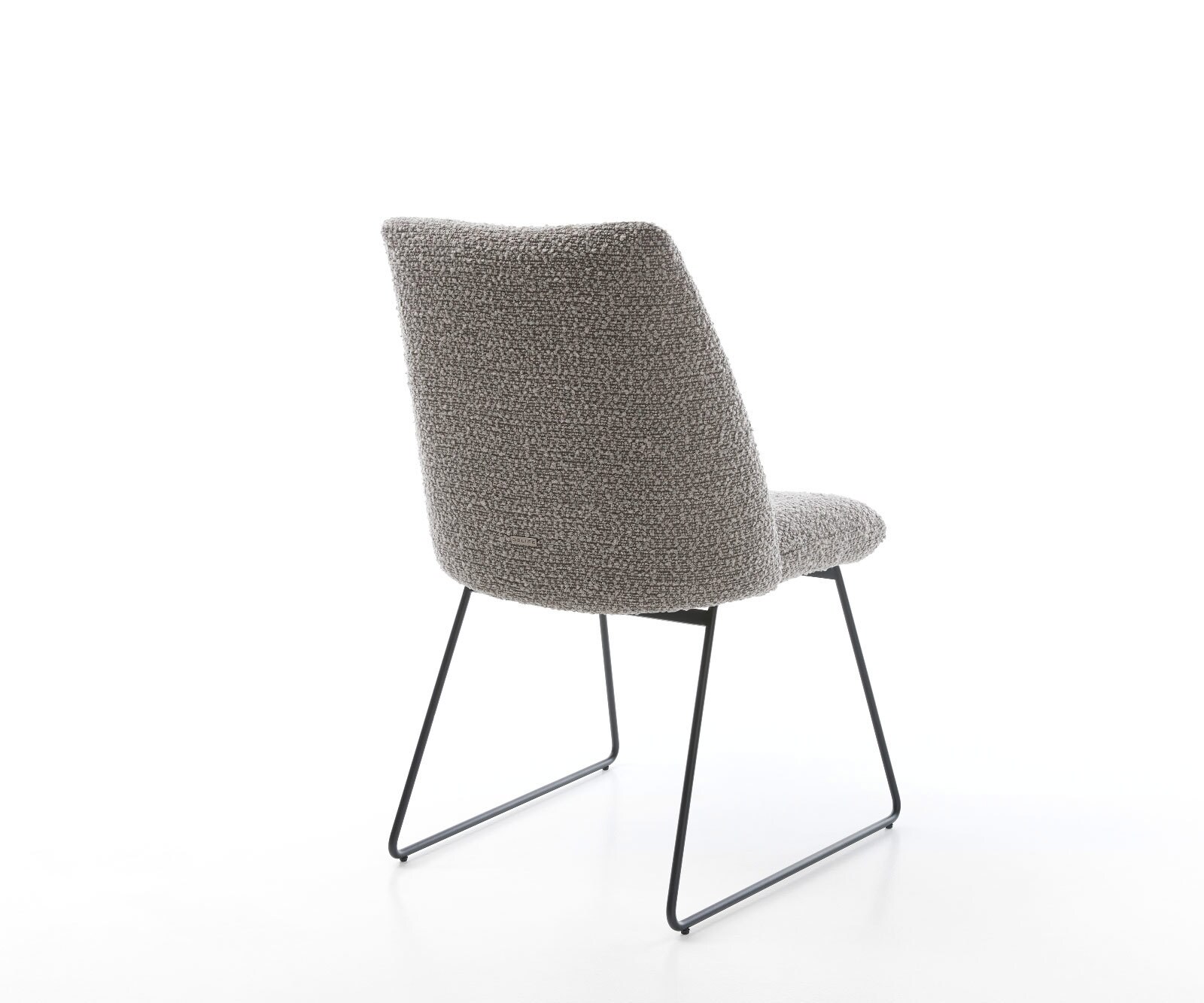 Eetkamerstoel Elso-Flex bouclé zilver grijs slipframe zwart pocketveer kern 5