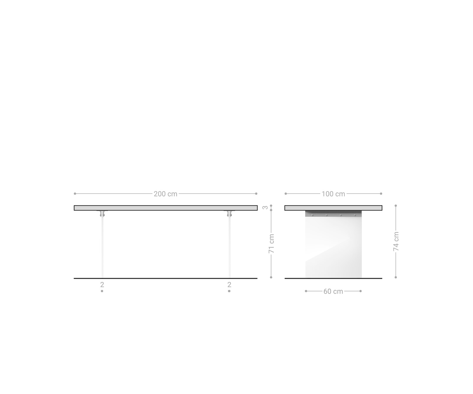 Eettafel Edge 200x100x2,5-3 eiken natuur glas Live-Edge 5