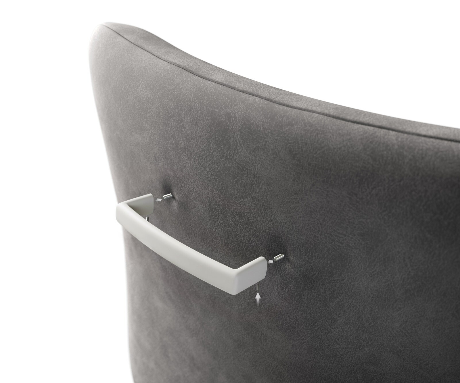 Barkruk-handgreep Flex-Flach metaal met poedercoating wit 3