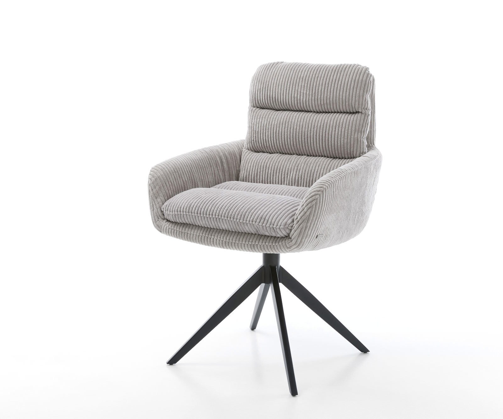 Draaistoel Abelia-Flex met armleuning koord zilver grijs kruisframe breed zwart 360° draaibaar rocker-functie Draaistoel Abelia-Flex met armleuning koord zilver grijs kruisframe breed zwart 360° draaibaar rocker-functie