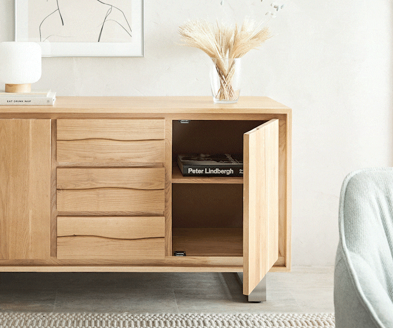 Dressoir Live-Edge 147 cm Acacia Natuur 3 lades 2 deuren (zonder poten) 5 Dressoir Live-Edge 147 cm Acacia Natuur 3 lades 2 deuren (zonder poten) 5