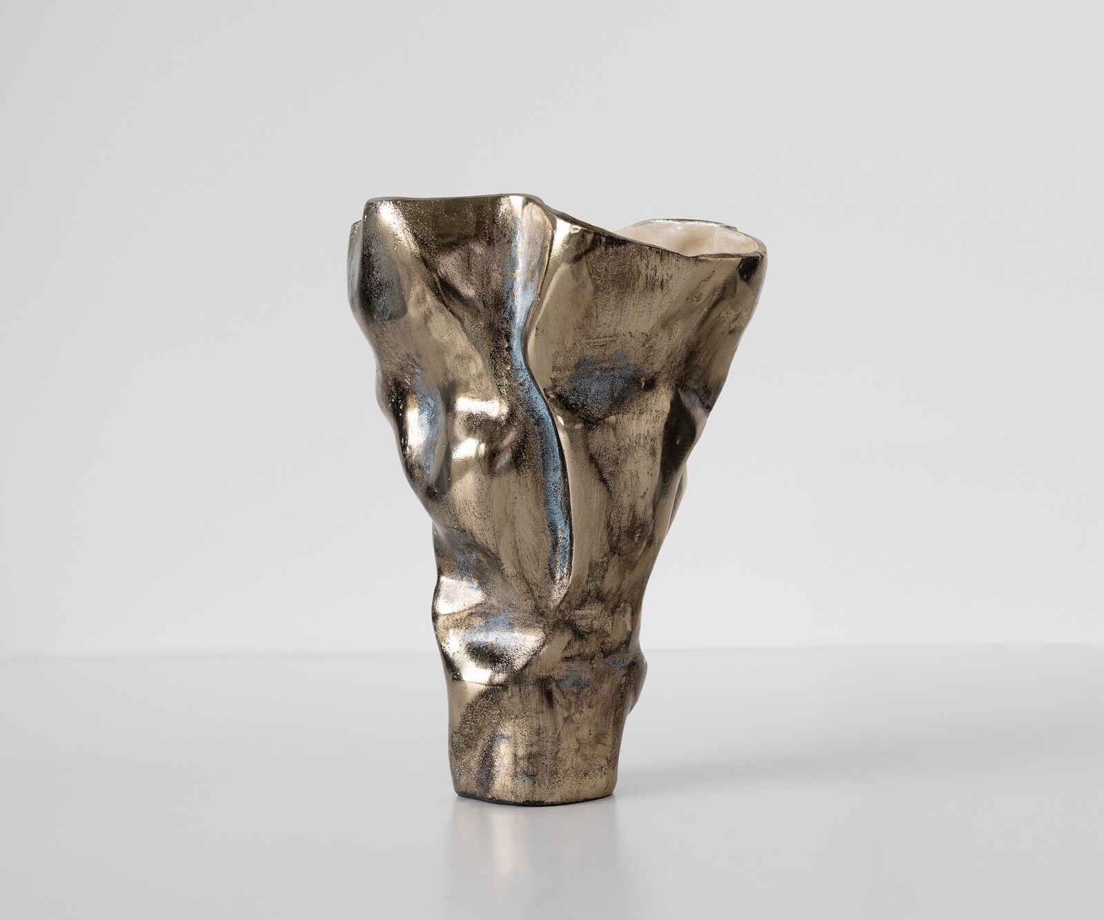Vaas Mimoro B28 x D24 x H38 cm Aluminium Laguna Antica Handgemaakt