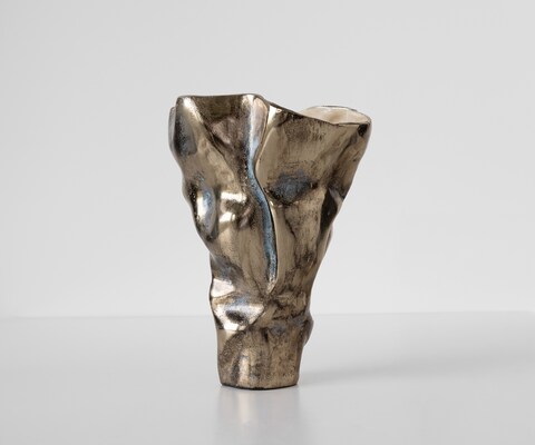 Vaas Mimoro B28 x D24 x H38 cm Aluminium Laguna Antica Handgemaakt