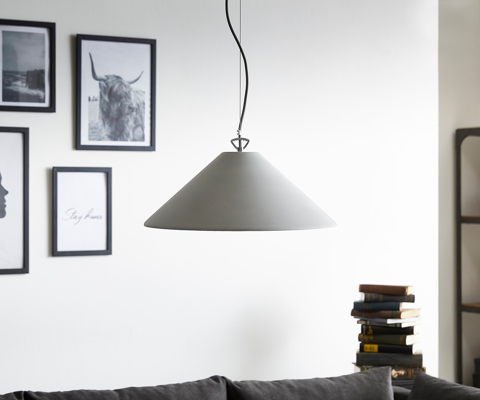 DELIFE Hanglamp Fatua 40 cm Beton 60 W pendellamp lamp