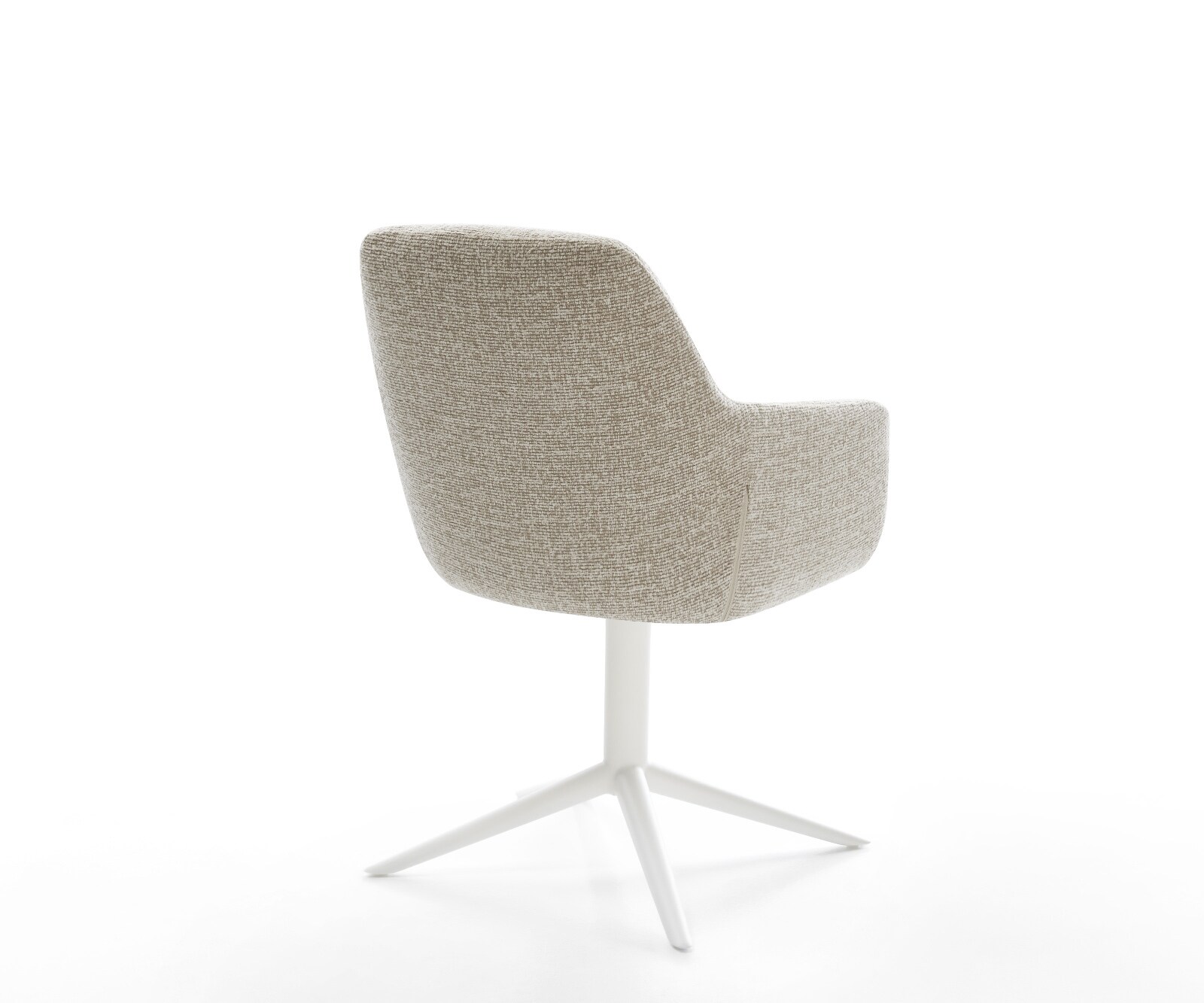 Draaistoel Pejo-Flex geweven stof beige kruispoot wit 360° draaibaar rocker-functie pocketveer kern 4
