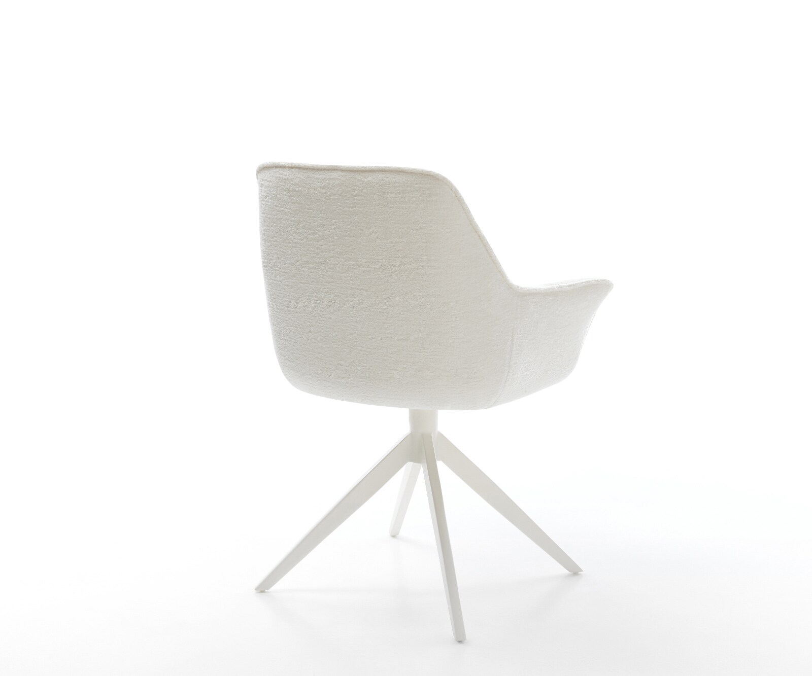 Draaistoel Kaira-Flex bouclé zacht beige kruisframe breed wit 360° draaibaar rocker-functie 4