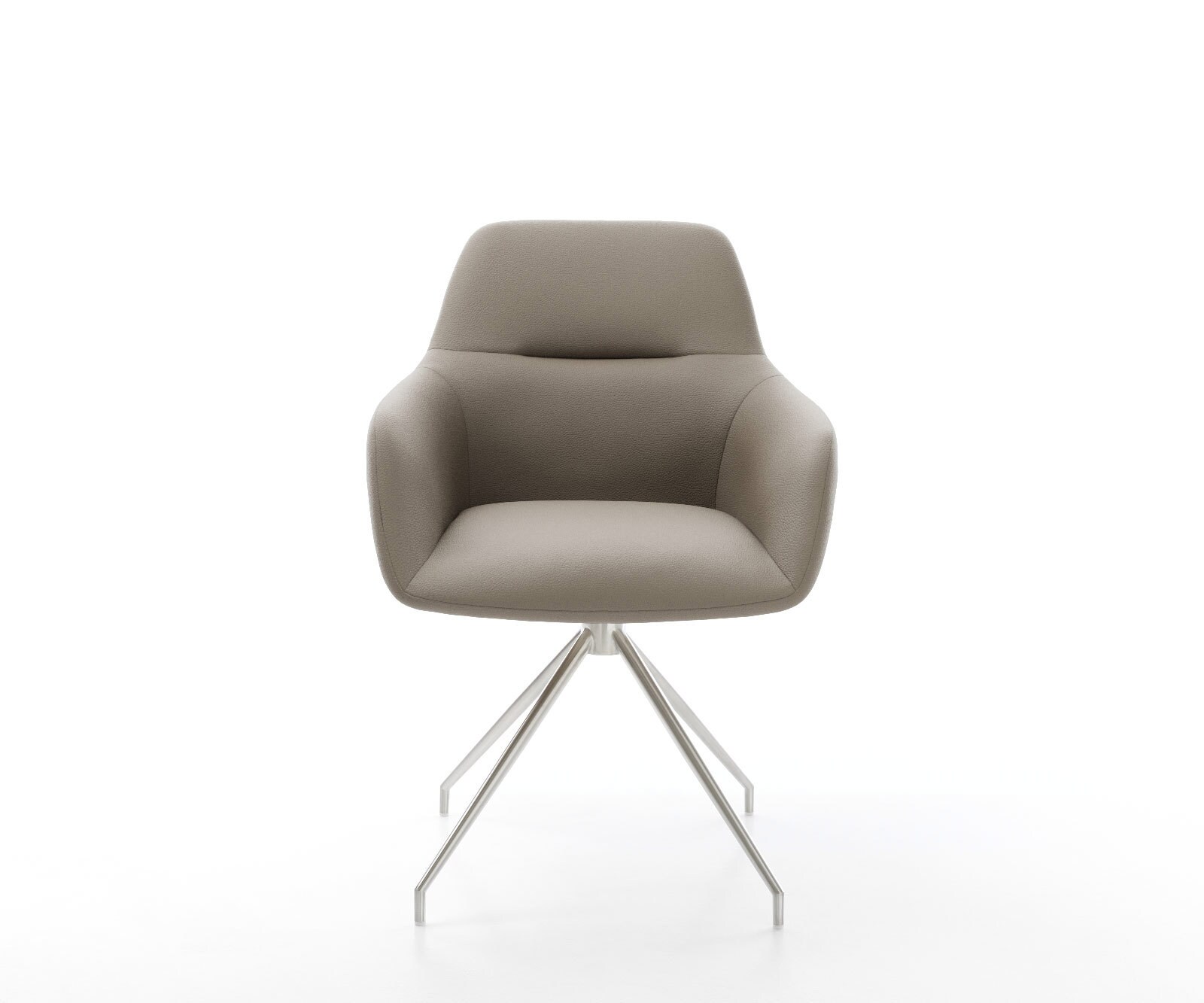 Eetkamerstoel Pejo-Flex echt leer mud kruisframe conisch roestvrij staal pocketveer kern 2