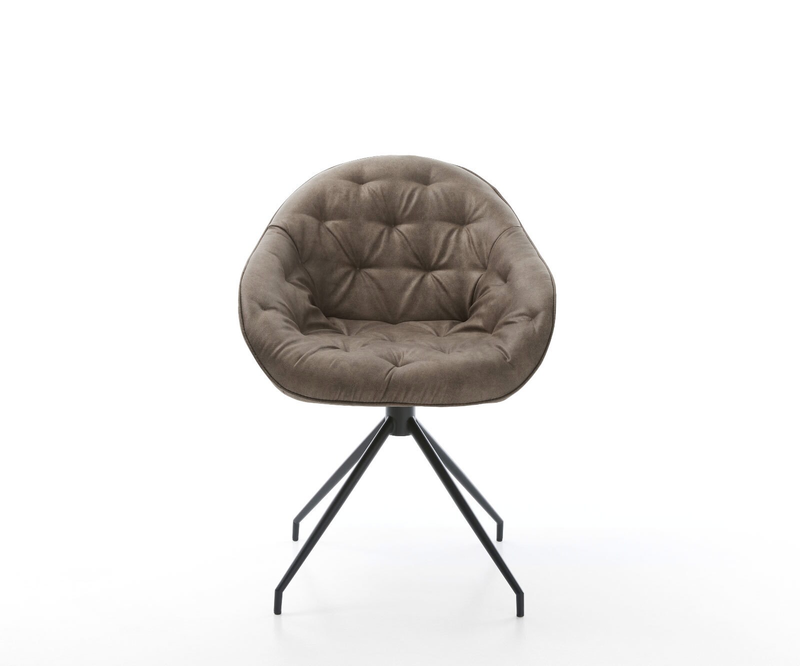 Eetkamerstoel Gaio-Flex microvelours taupe vintage kruisframe conisch zwart 1 Eetkamerstoel Gaio-Flex microvelours taupe vintage kruisframe conisch zwart 1