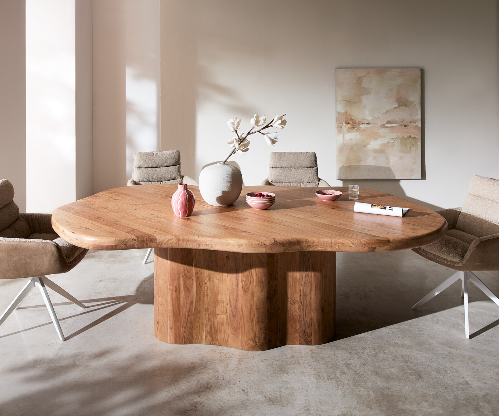 Eettafel Herkon 240x140 acacia naturel houten onderstel 4