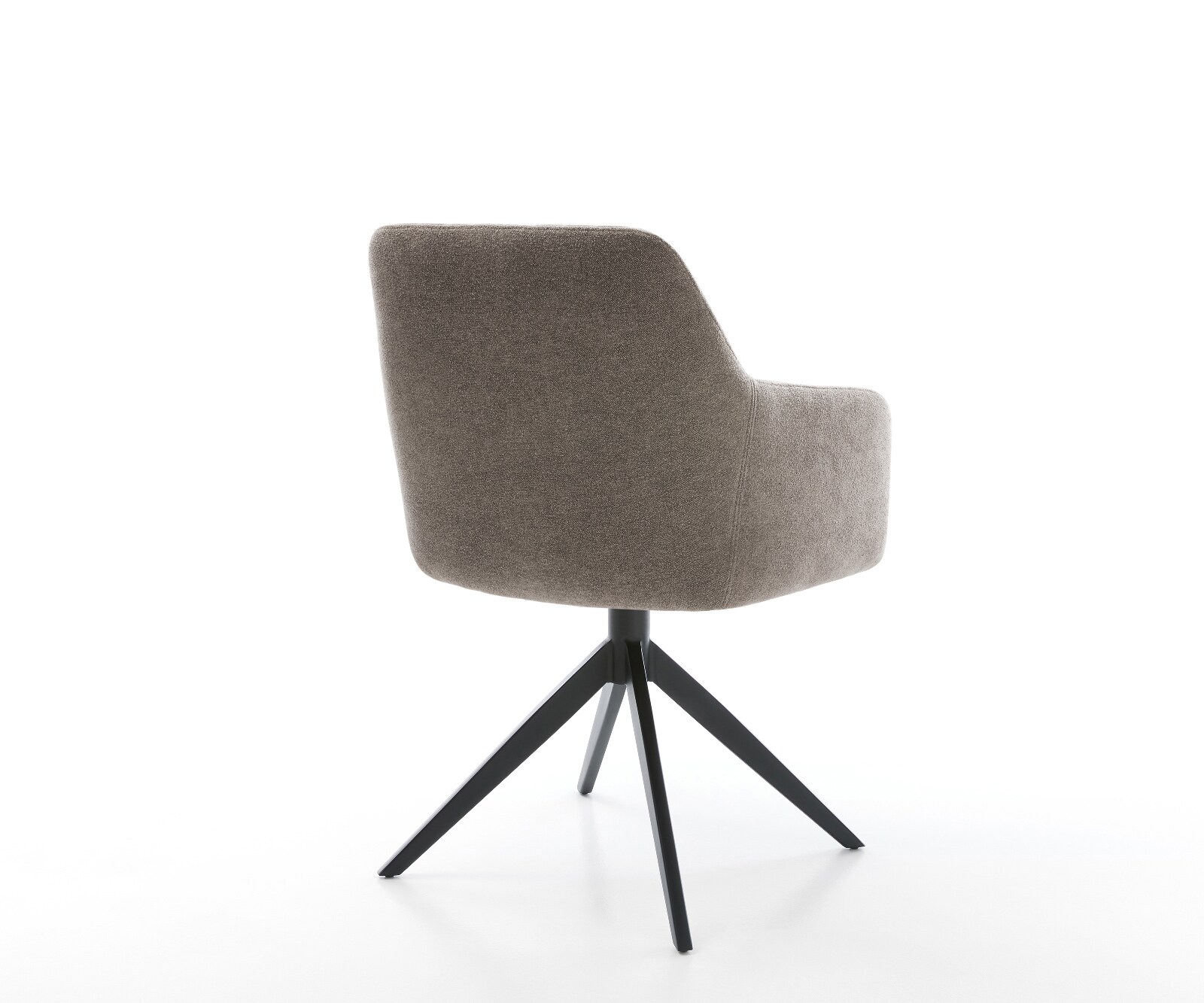 Draaistoel Greg-Flex zachte stof met structuur taupe kruisframe breed zwart 360° draaibaar rocker-functie pocketveer kern 4