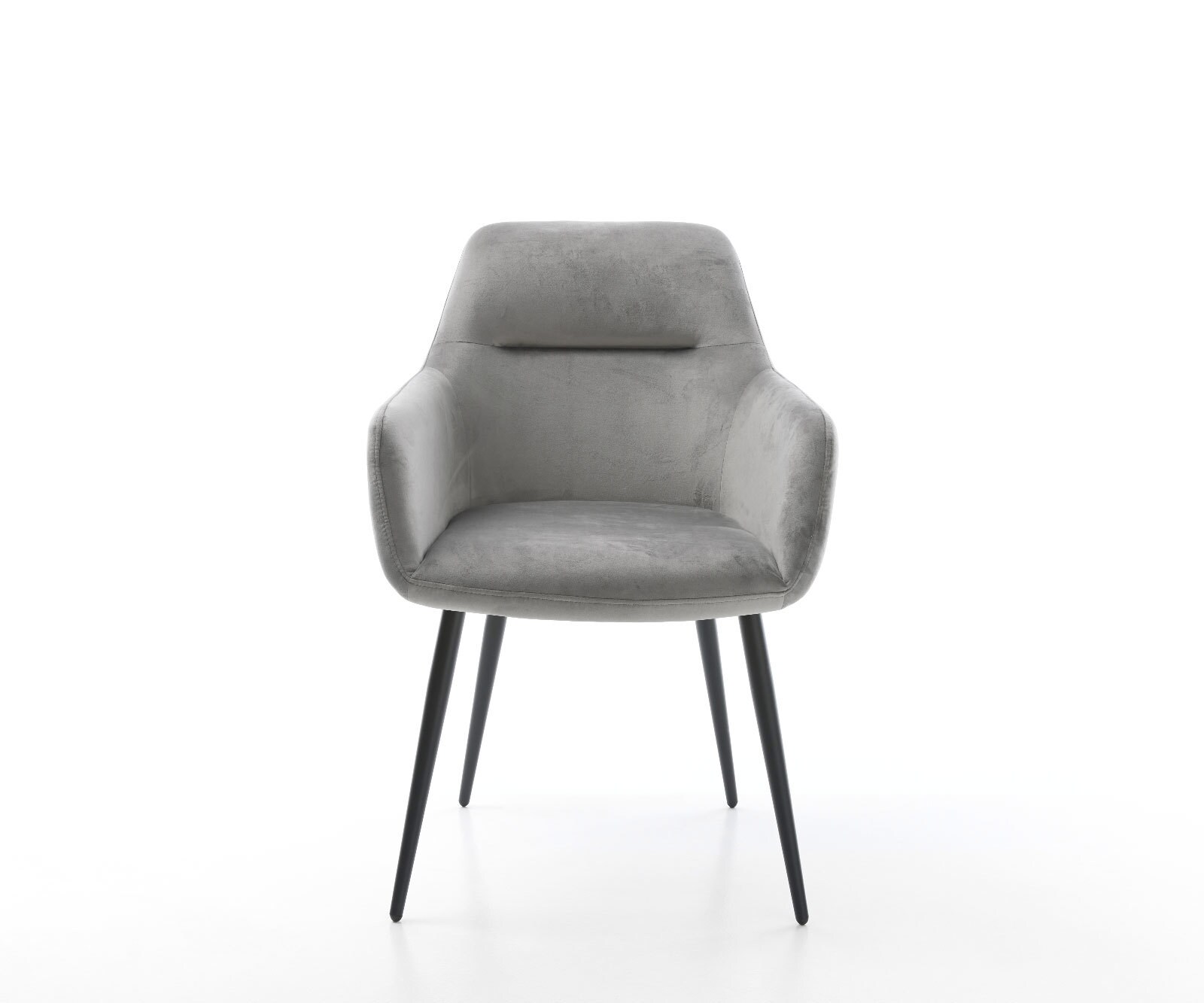 Eetkamerstoel Pejo-Flex fluweel grijs 4-poot conisch zwart pocketveer kern 1 Eetkamerstoel Pejo-Flex fluweel grijs 4-poot conisch zwart pocketveer kern 1