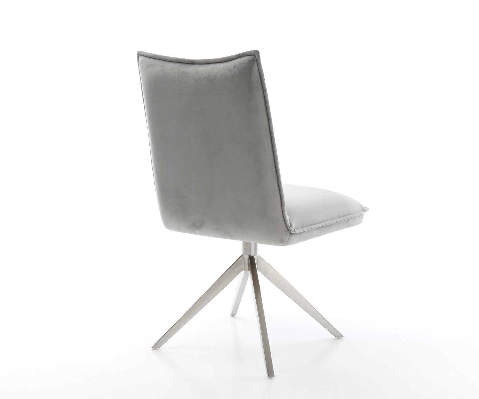 Draaistoel Lelio-Flex fluweel grijs kruisframe breed roestvrij staal 360° draaibaar rocker-functie pocketveer kern 5