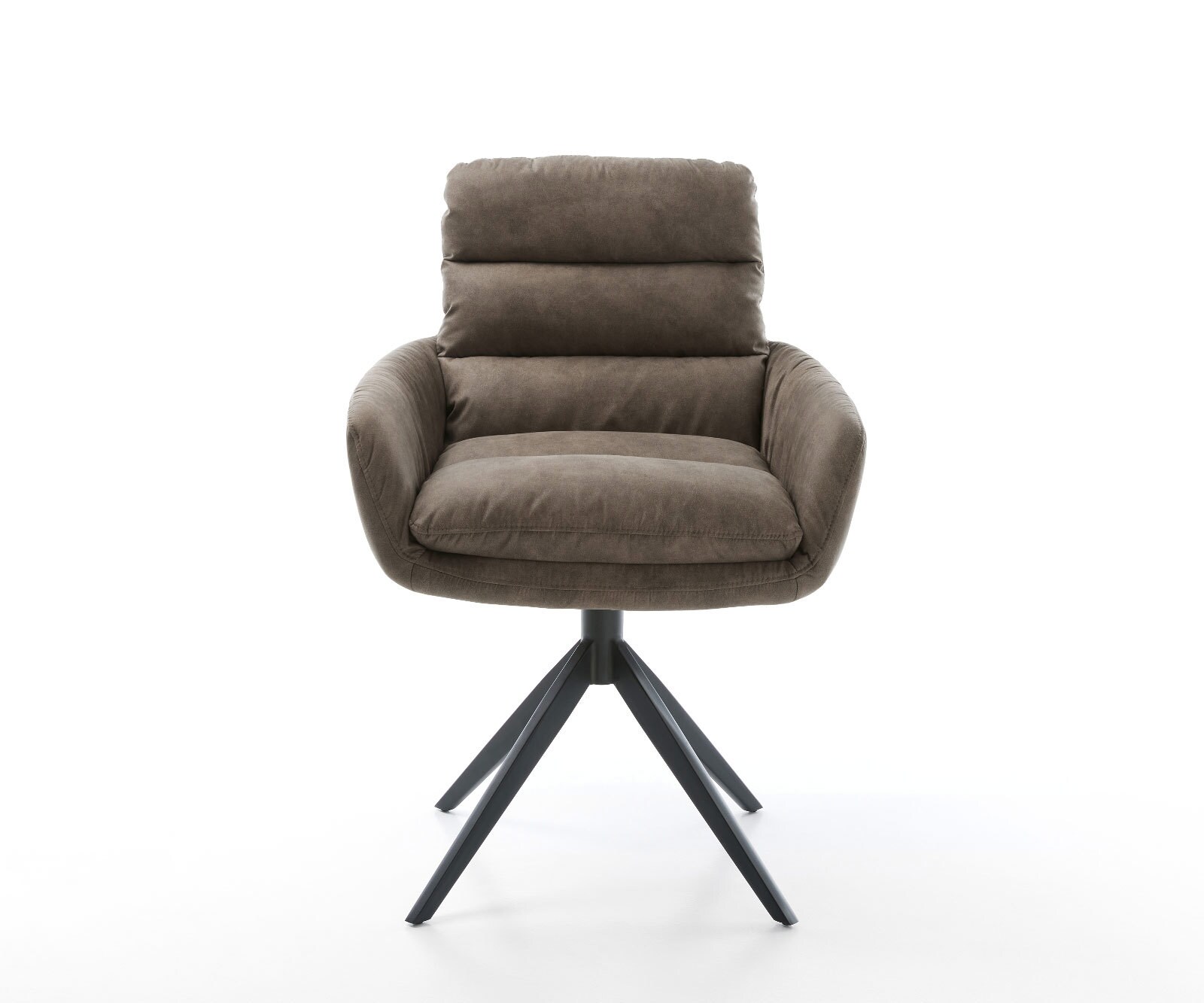 Draaistoel Abelia-Flex met armleuning microvelours taupe vintage kruisframe breed zwart 360° draaibaar rocker-functie 1 Draaistoel Abelia-Flex met armleuning microvelours taupe vintage kruisframe breed zwart 360° draaibaar rocker-functie 1