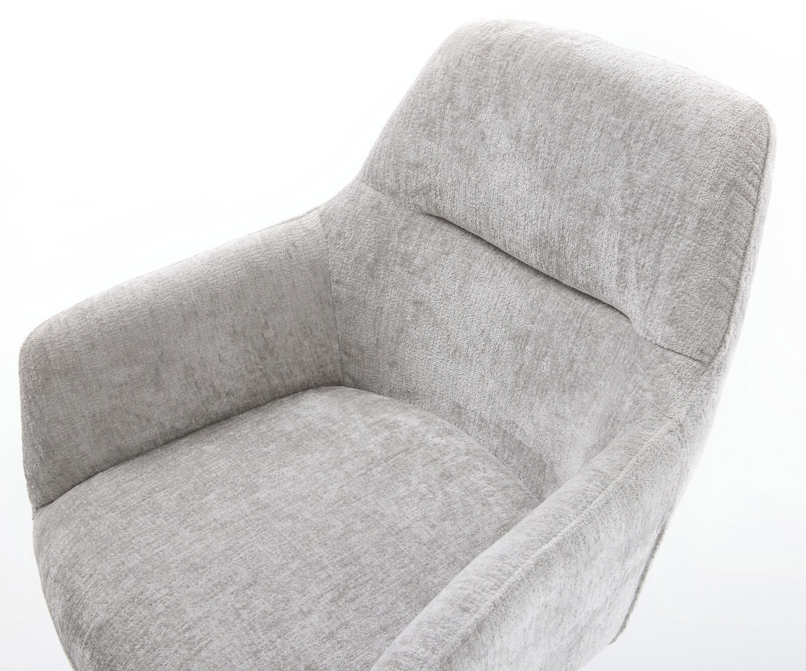 Draaistoel Pejo-Flex chenille zilver grijs kruispoot roestvrij staal 360° draaibaar rocker-functie pocketveer kern 4