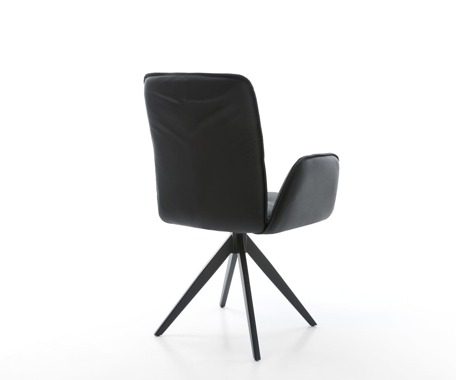 Eetkamerstoel Vinja-Flex echt leer zwart kruisframe hoekig zwart 5