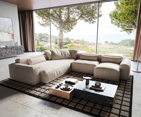 Woonlandschap Freestyle Cozy 360x290 cm Geweven stof zacht beige