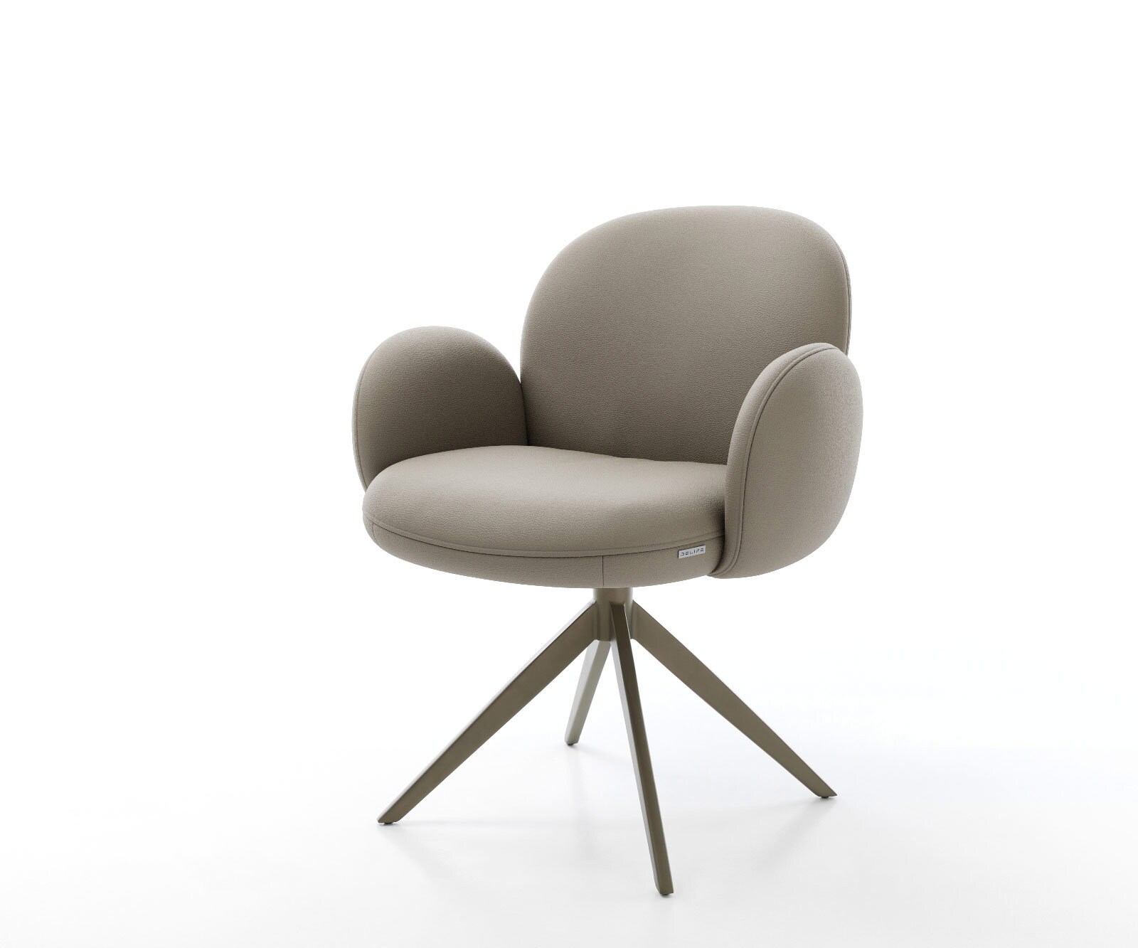 Draaistoel Nube-Flex met armleuning echt leer mud kruisframe breed afwerking met titanium 360° draaibaar rocker-functie pocketveer kern