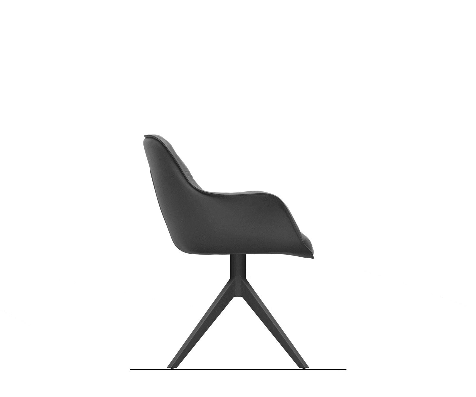 Draaistoel Kaira-Flex bouclé zacht mud kruisframe breed grafiet 360° draaibaar rocker-functie 8