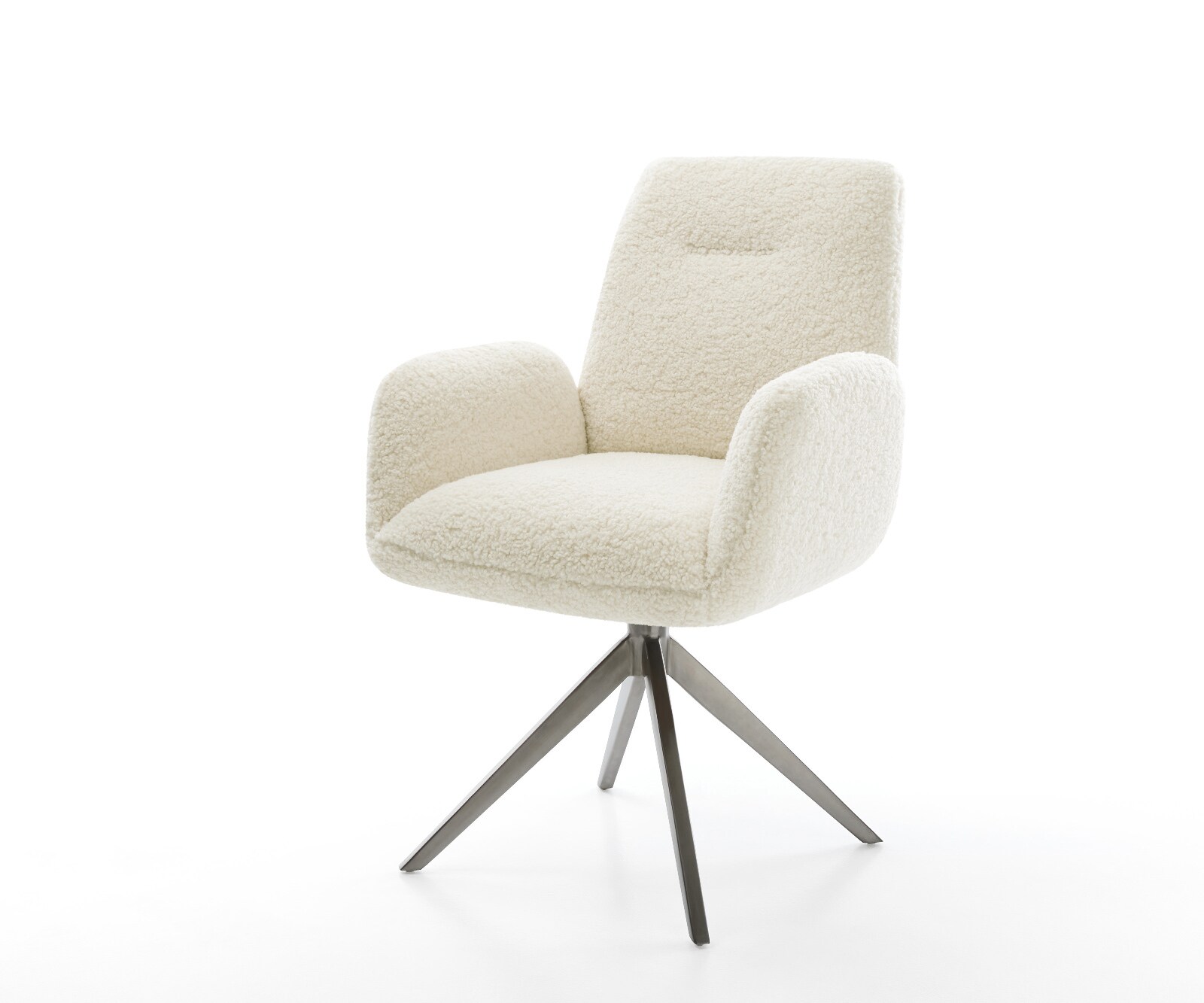 Draaistoel Zoa-Flex teddy beige kruisframe breed grafiet 360° draaibaar rocker-functie pocketveer kern 1