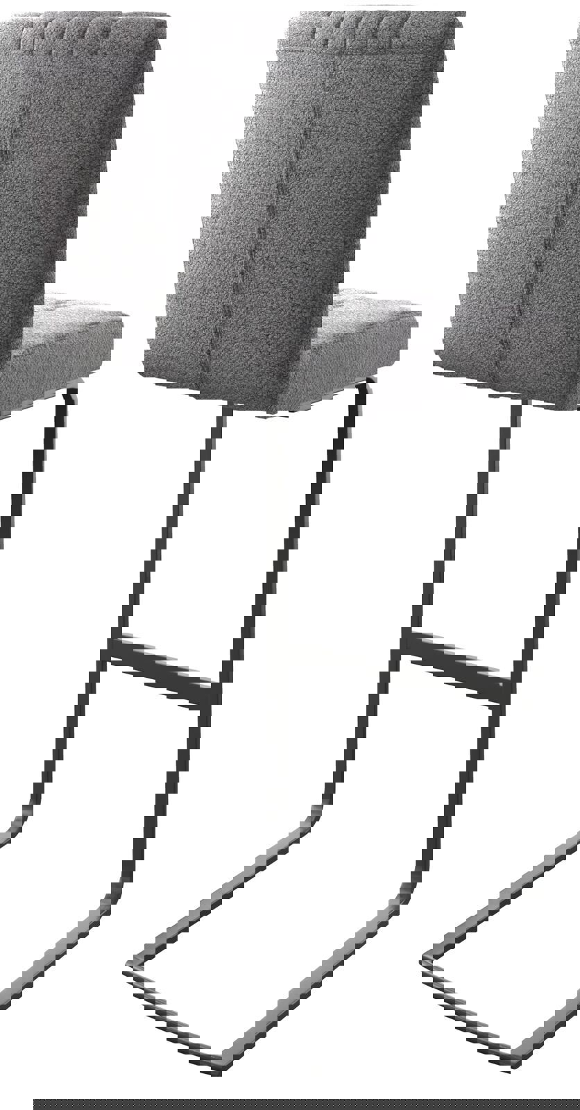 Barstoel Luiga-Flex structuurstof lichtgrijs sledestoel vlak metaal 4 Barstoel Luiga-Flex structuurstof lichtgrijs sledestoel vlak metaal 4