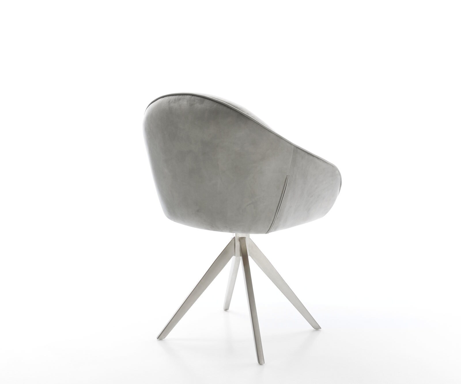 Eetkamerstoel Gaio-Flex fluweel grijs kruisframe hoekig roestvrij staal 4 Eetkamerstoel Gaio-Flex fluweel grijs kruisframe hoekig roestvrij staal 4