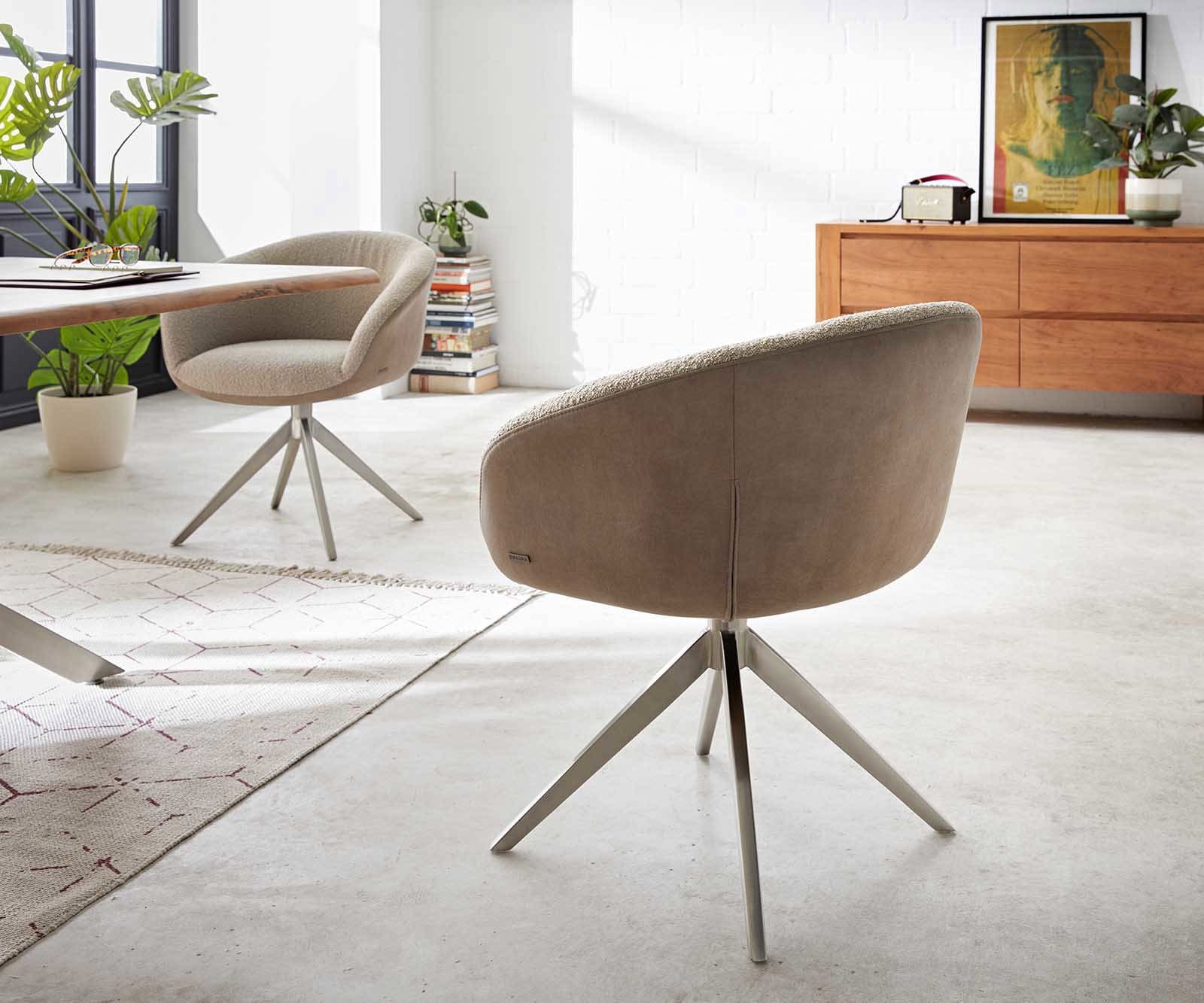 Draaistoel Vinka-Flex met armleuning materiaalmix mud kruisframe breed roestvrij staal 360° draaibaar pocketveer kern 4 Draaistoel Vinka-Flex met armleuning materiaalmix mud kruisframe breed roestvrij staal 360° draaibaar pocketveer kern 4