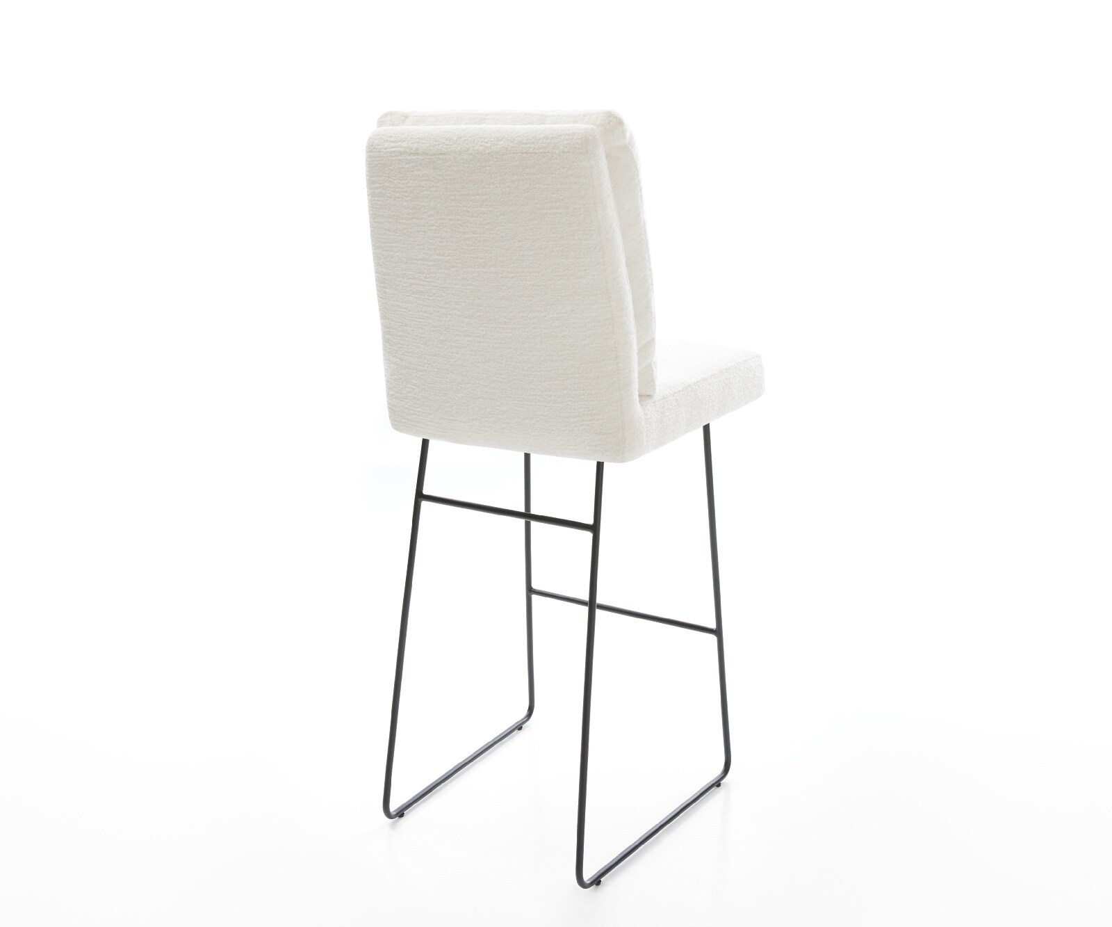 Barstoel Pela-Flex Bouclé zacht Beige Sledeonderstel metaal zwart Zwart 5