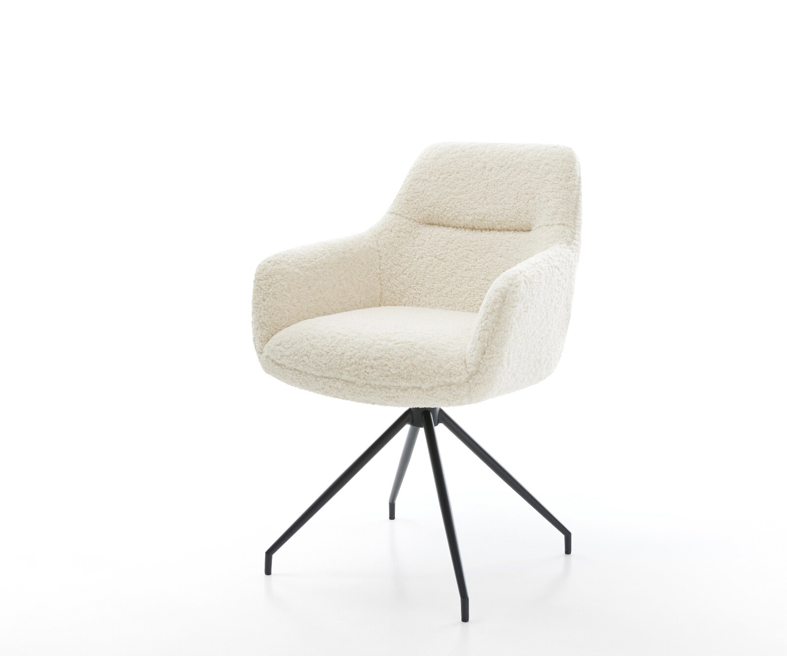 Eetkamerstoel Pejo-Flex teddy beige kruisframe conisch zwart pocketveer kern 1