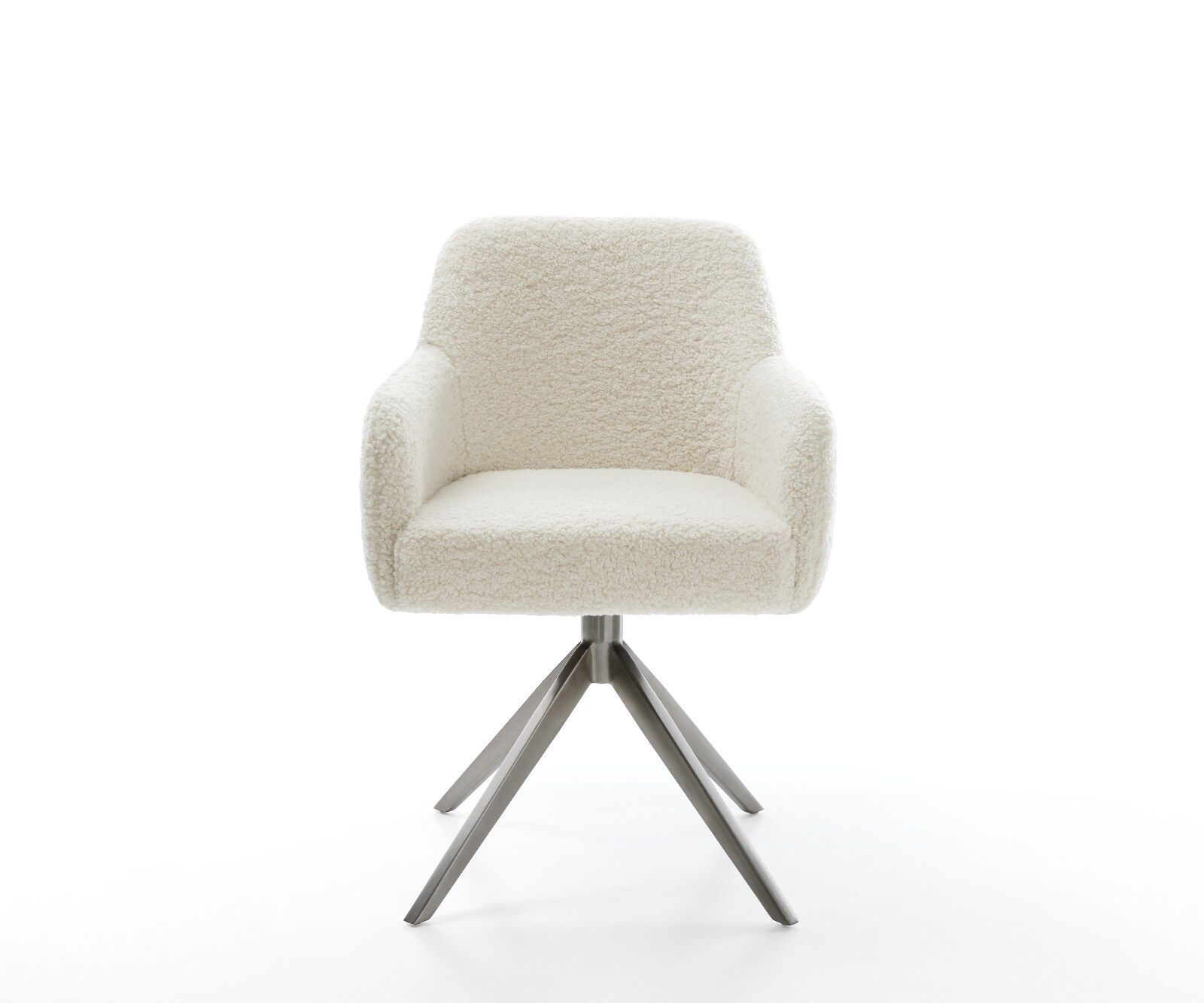 Draaistoel Greg-Flex teddy beige kruisframe breed grafiet 360° draaibaar rocker-functie pocketveer kern 1