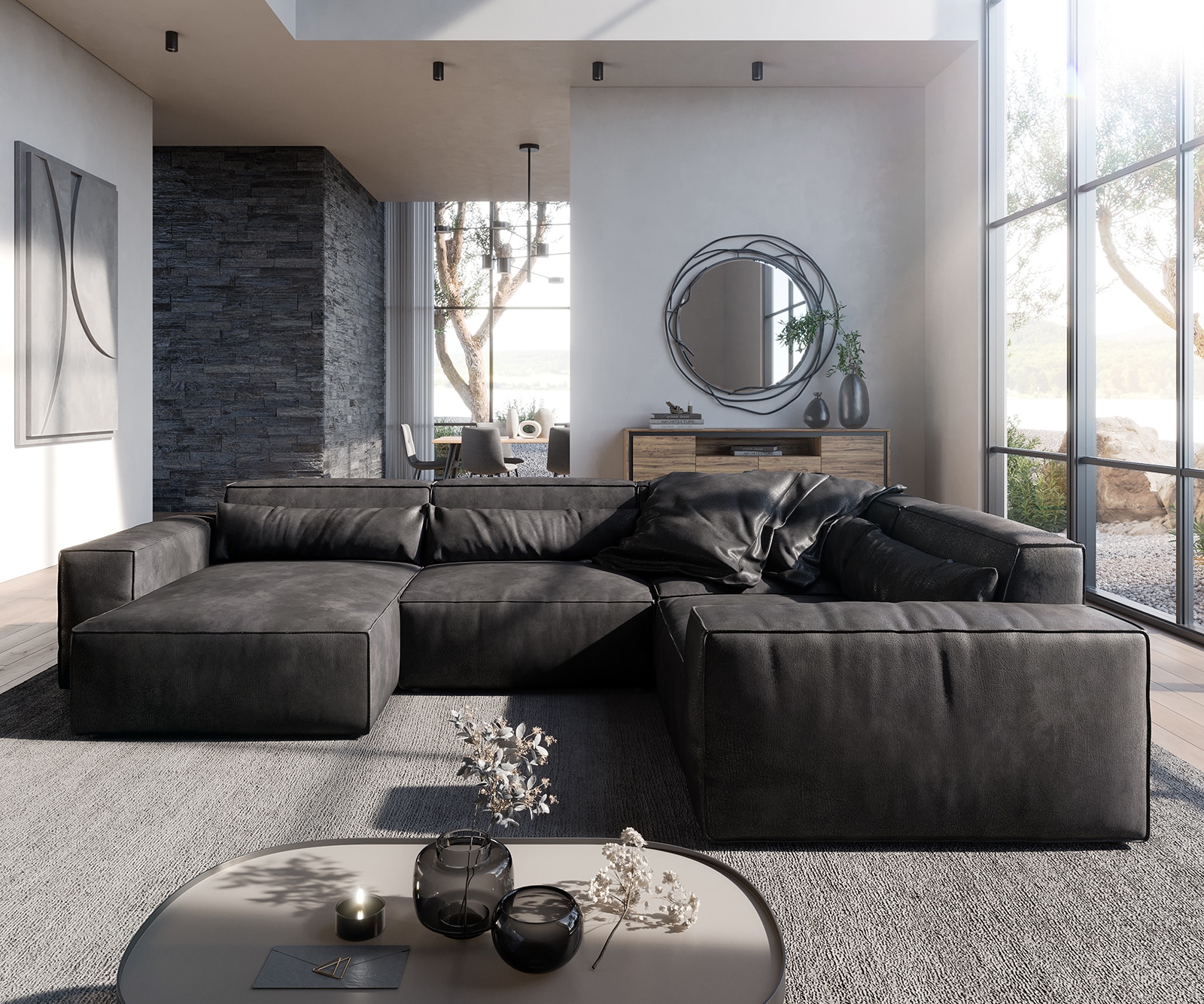 Woonkamerlandschap Sirpio 300x210 cm kunstleer vintage antraciet recamiere variabele 1 Woonkamerlandschap Sirpio 300x210 cm kunstleer vintage antraciet recamiere variabele 1