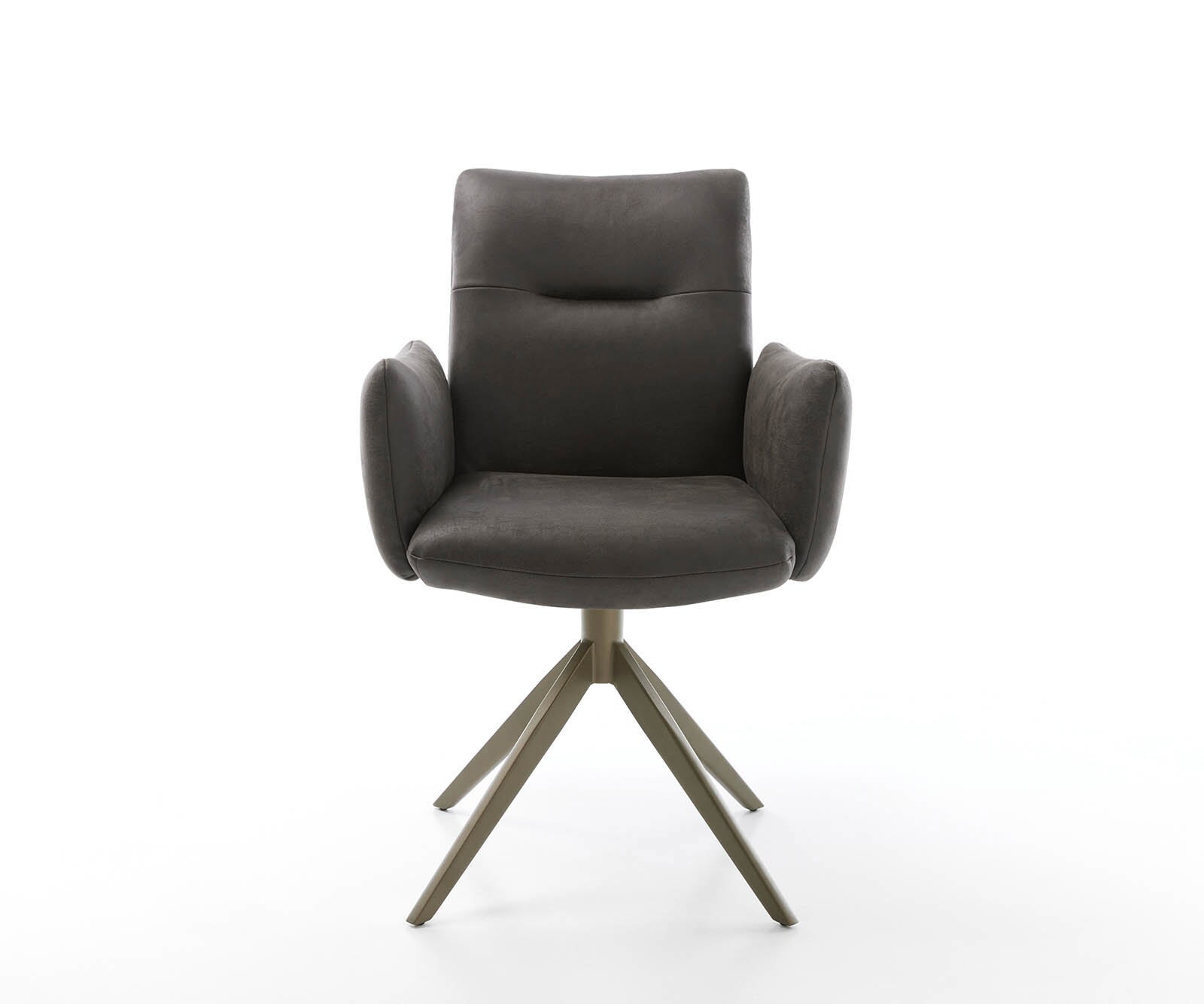 Draaistoel Jova-Flex met armleuning microvelours antraciet vintage kruisframe breed afwerking met titanium 360° draaibaar pocketveer kern 1 Draaistoel Jova-Flex met armleuning microvelours antraciet vintage kruisframe breed afwerking met titanium 360° draaibaar pocketveer kern 1