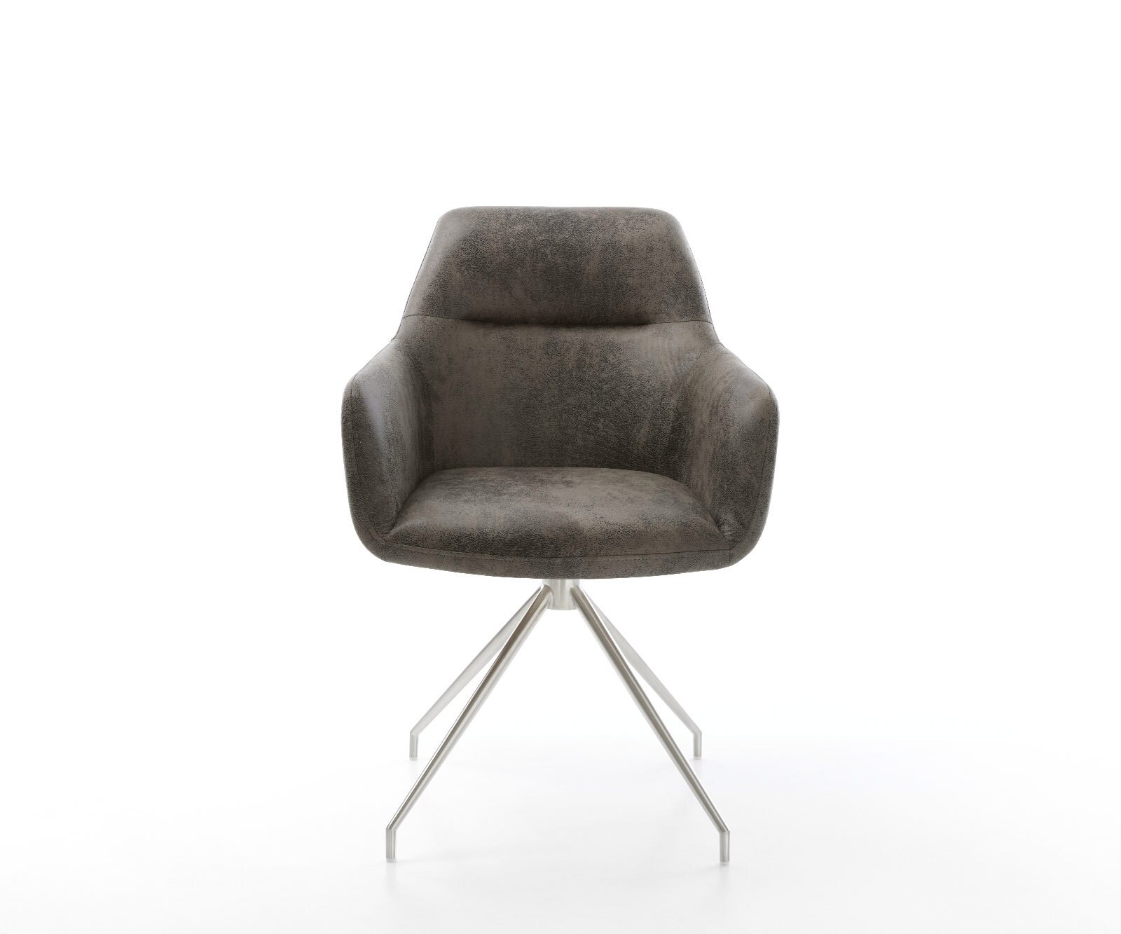 Eetkamerstoel Pejo-Flex microvelours grijs antiek kruisframe conisch roestvrij staal pocketveer kern 1 Eetkamerstoel Pejo-Flex microvelours grijs antiek kruisframe conisch roestvrij staal pocketveer kern 1