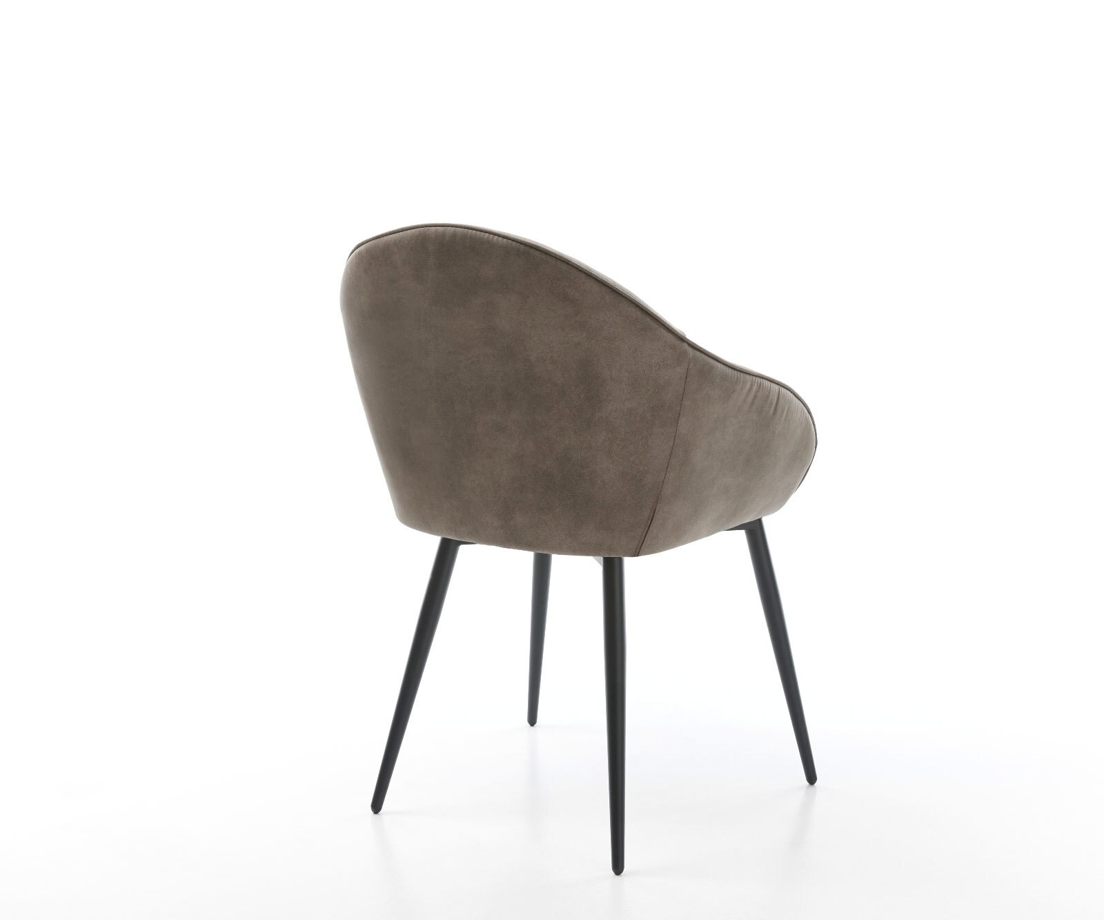 Eetkamerstoel Gaio-Flex microvelours taupe vintage 4-poot conisch zwart 4 Eetkamerstoel Gaio-Flex microvelours taupe vintage 4-poot conisch zwart 4