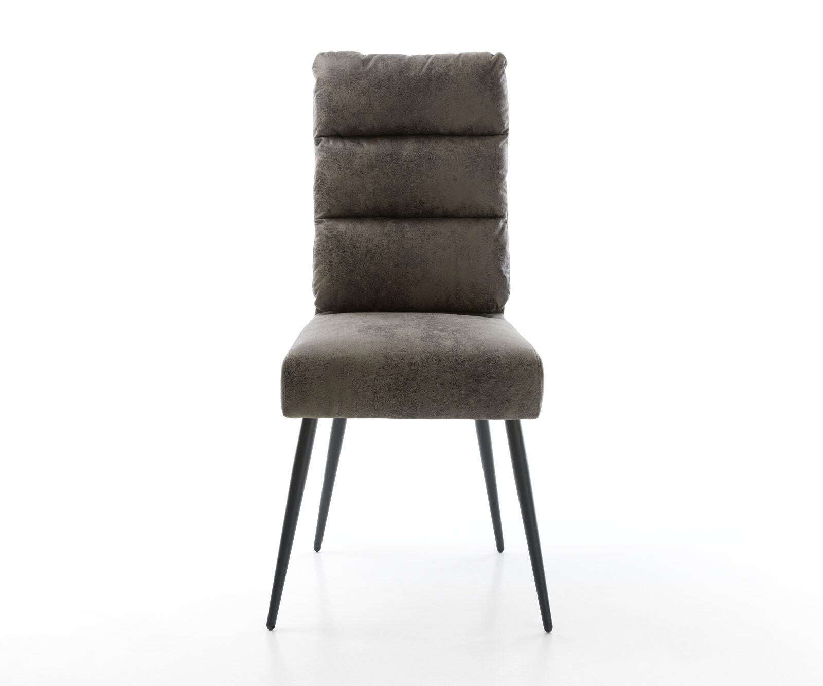 Eetkamerstoel Pela-Flex microvelours grijs antiek 4-poot conisch zwart pocketveer kern 1 Eetkamerstoel Pela-Flex microvelours grijs antiek 4-poot conisch zwart pocketveer kern 1