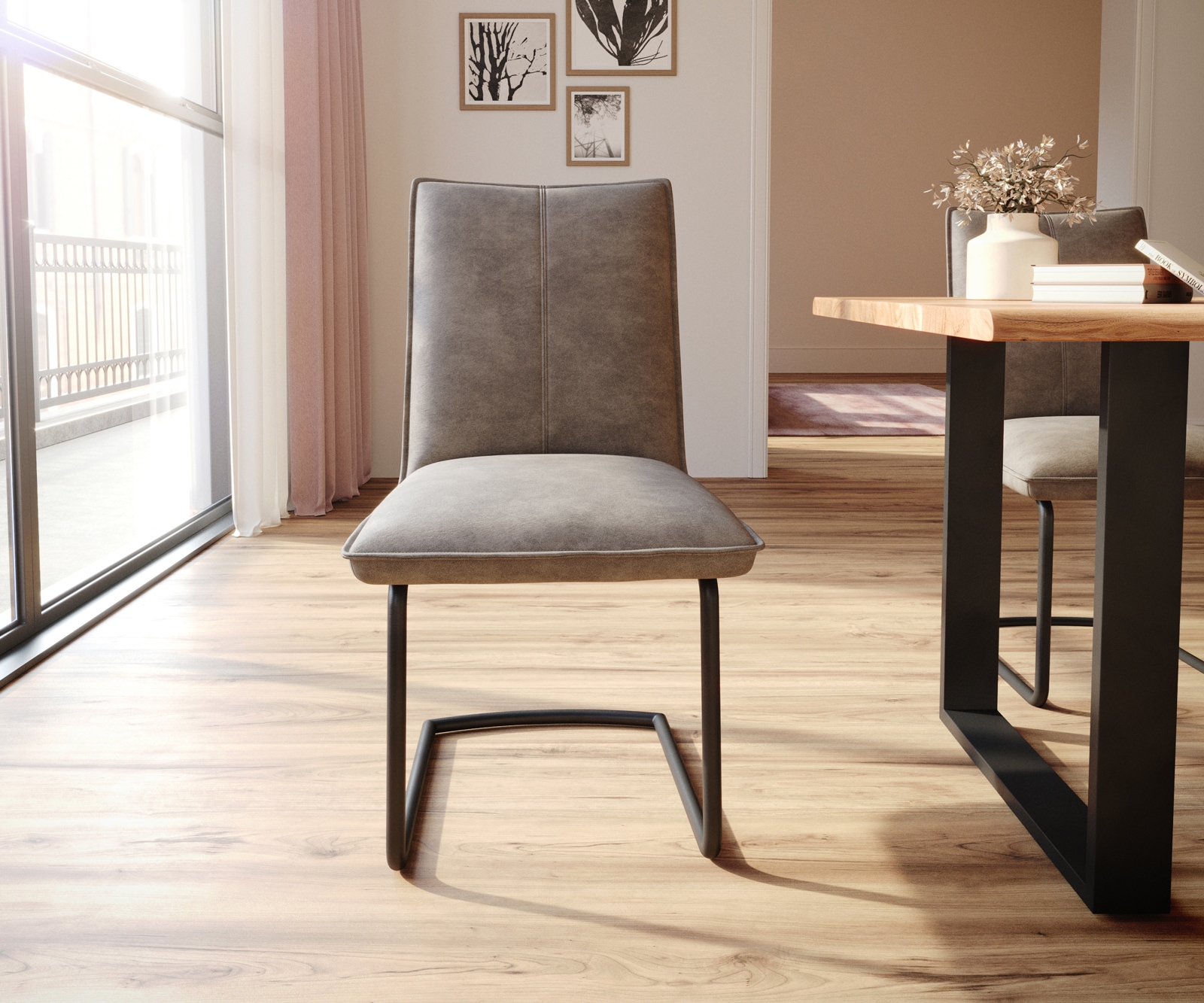 Sledemodel Lelio-Flex microvelours taupe vintage sledemodel rond zwart pocketveer kern 1 Sledemodel Lelio-Flex microvelours taupe vintage sledemodel rond zwart pocketveer kern 1