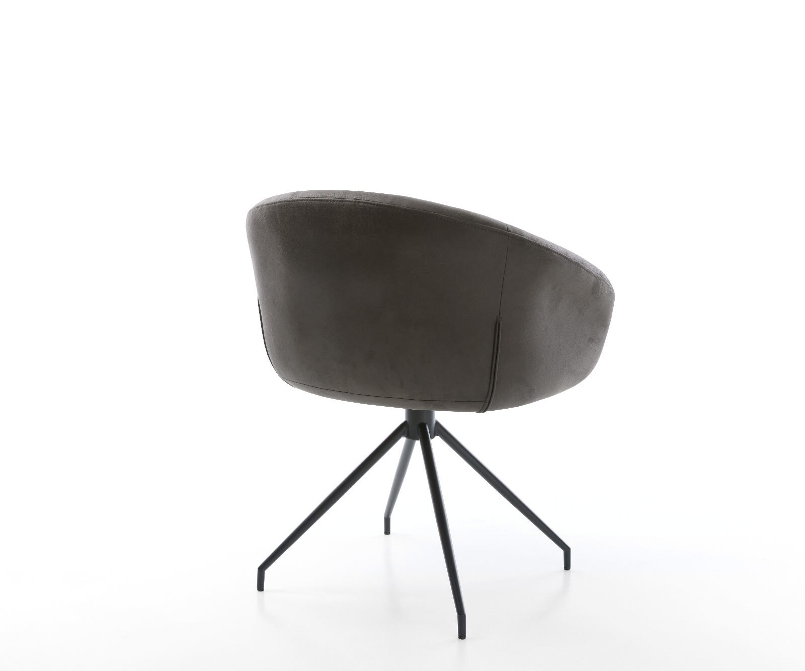 Draaistoel Vinka-Flex met armleuning microvelours antraciet vintage kruisframe conisch zwart 180° draaibaar pocketveer kern 5