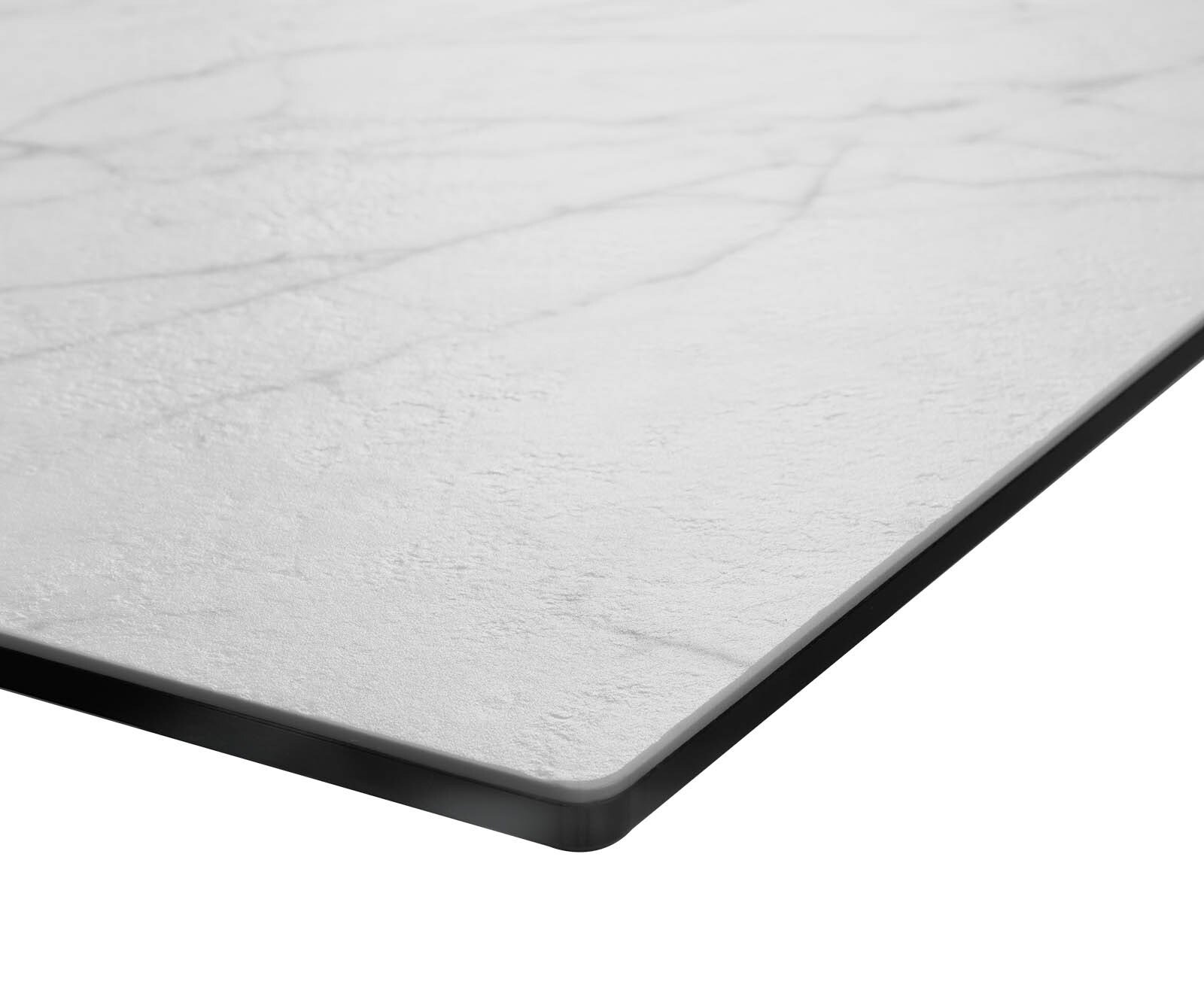 Eettafel Edge 300x100 keramiek Laminam® Statuarietto wit roestvrij staal breed 5