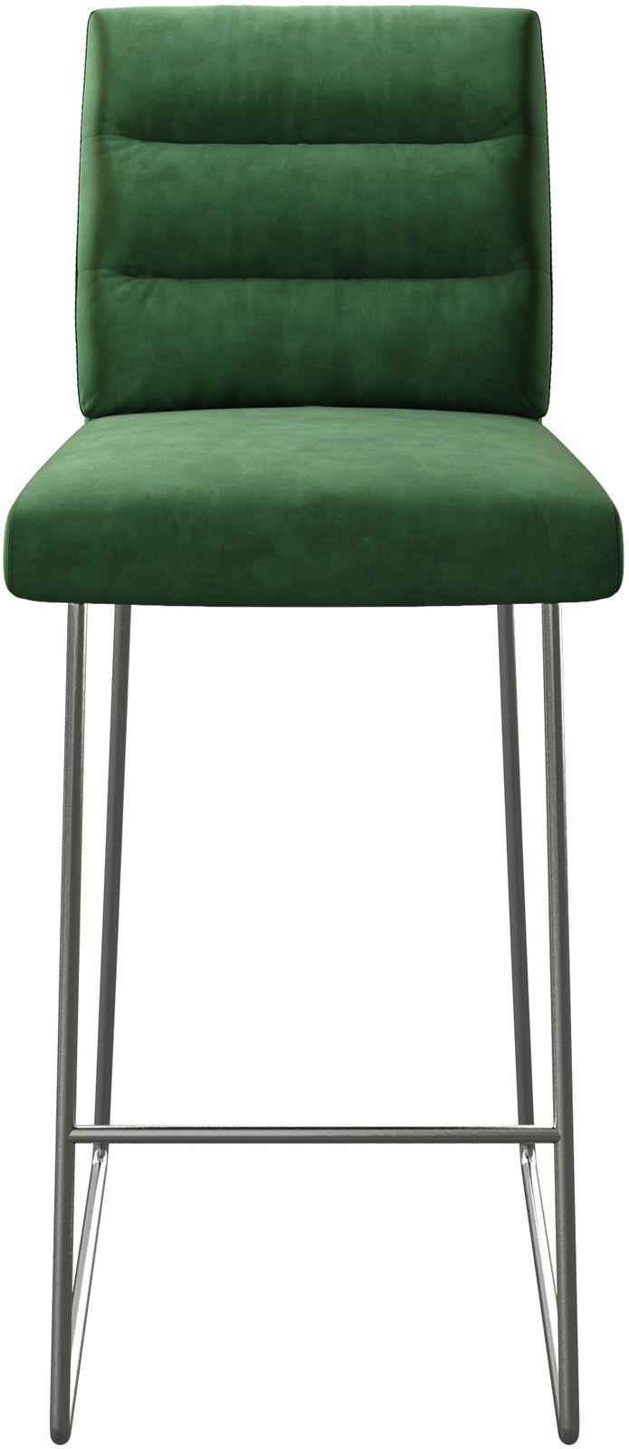 Barstoel Pela-Flex fluweel groen slipframe roestvrij staal 3