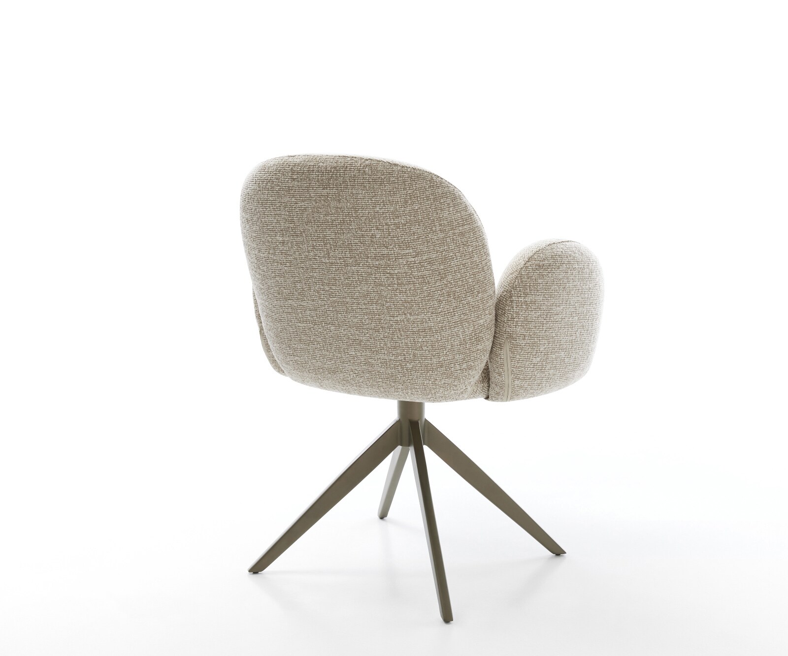 Draaistoel Nube-Flex met armleuning geweven stof beige kruisframe breed afwerking met titanium 360° draaibaar rocker-functie pocketveer kern 5