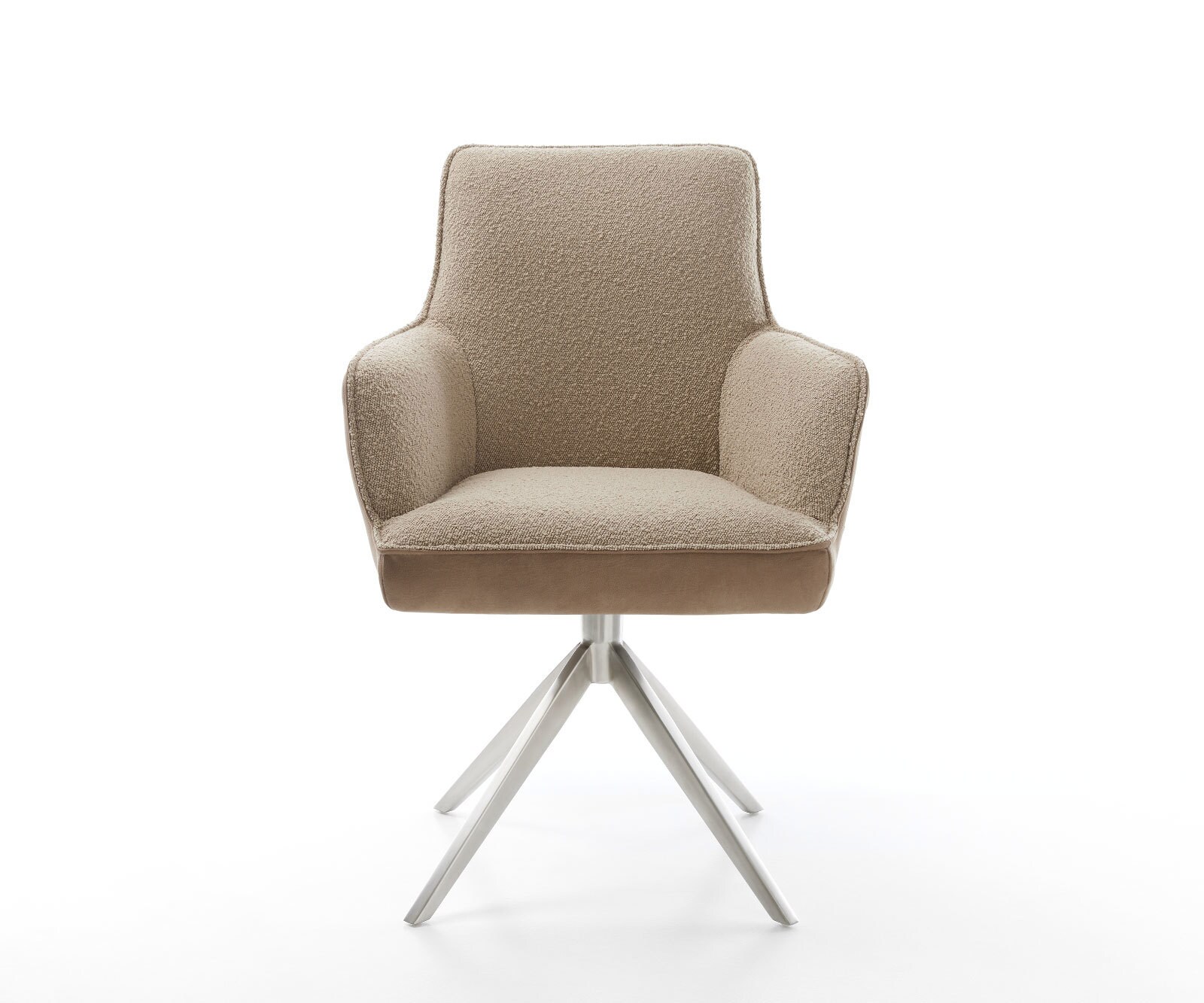 Draaistoel Heira-Flex met armleuning materiaalmix mud kruisframe breed roestvrij staal 360° draaibaar pocketveer kern 2