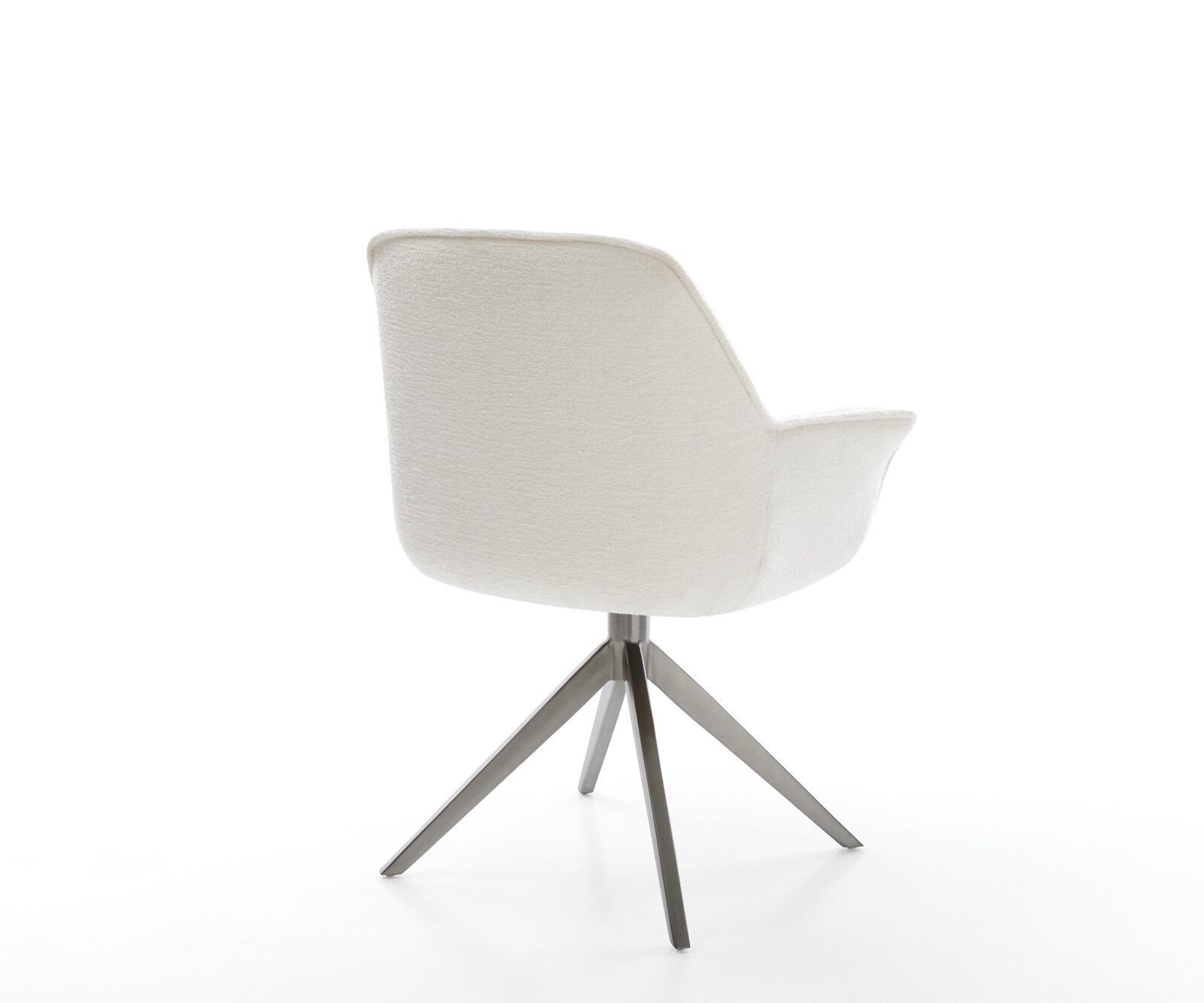 Draaistoel Keila-Flex met armleuning bouclé zacht beige kruisframe breed grafiet 360° draaibaar rocker-functie 5
