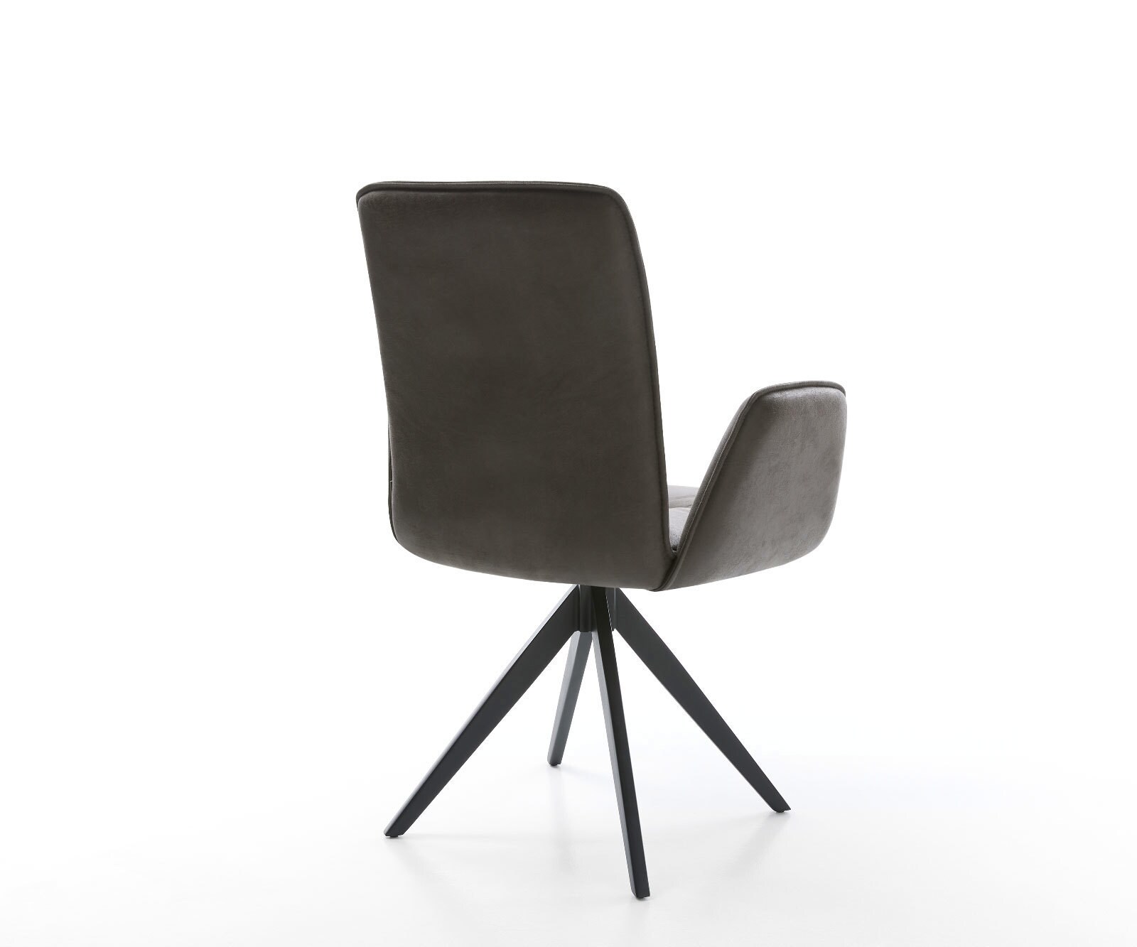Eetkamerstoel Vinja-Flex microvelours antraciet vintage kruisframe hoekig zwart 4